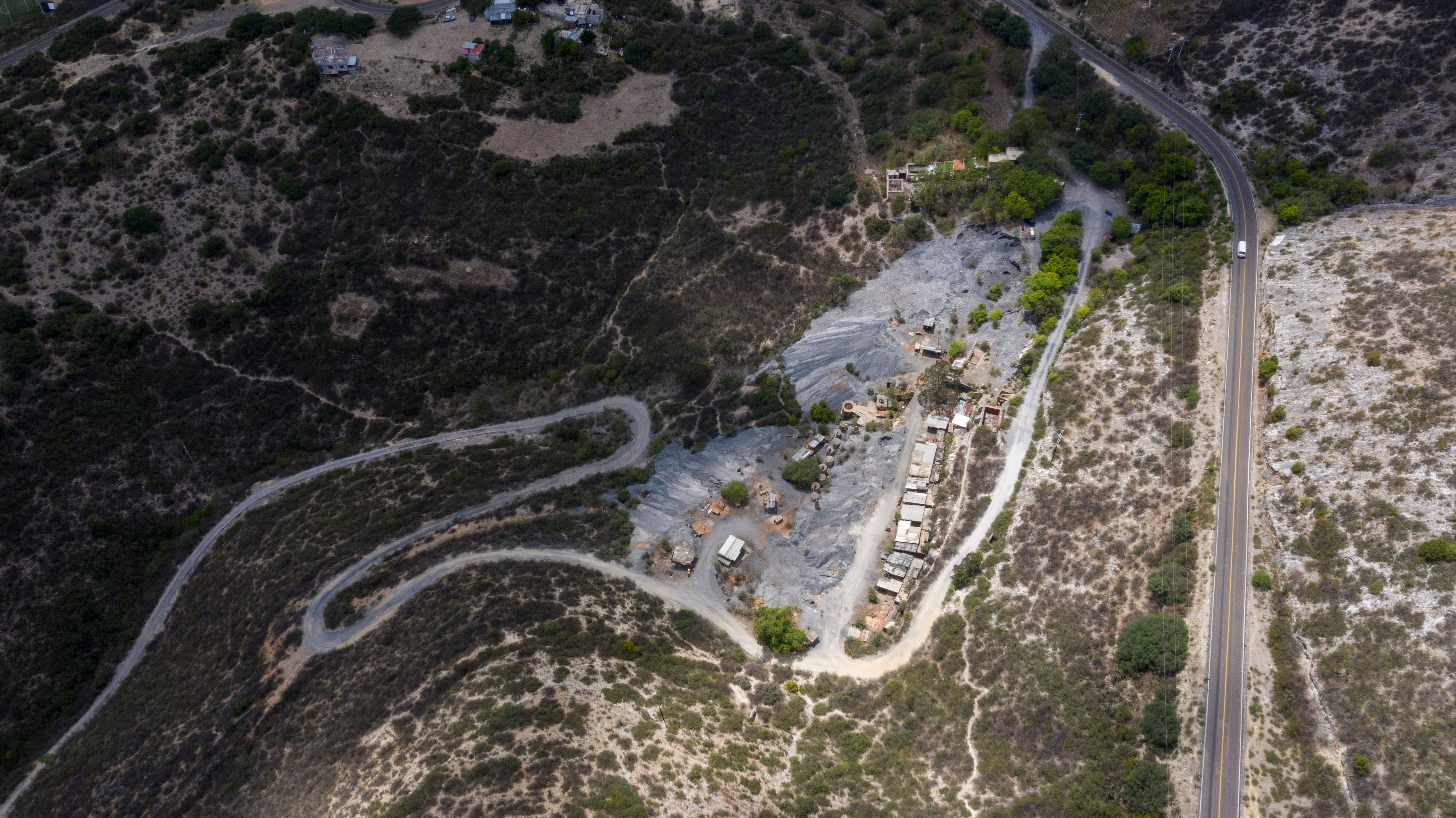 Aerial view of the mercury mine in Camargo.