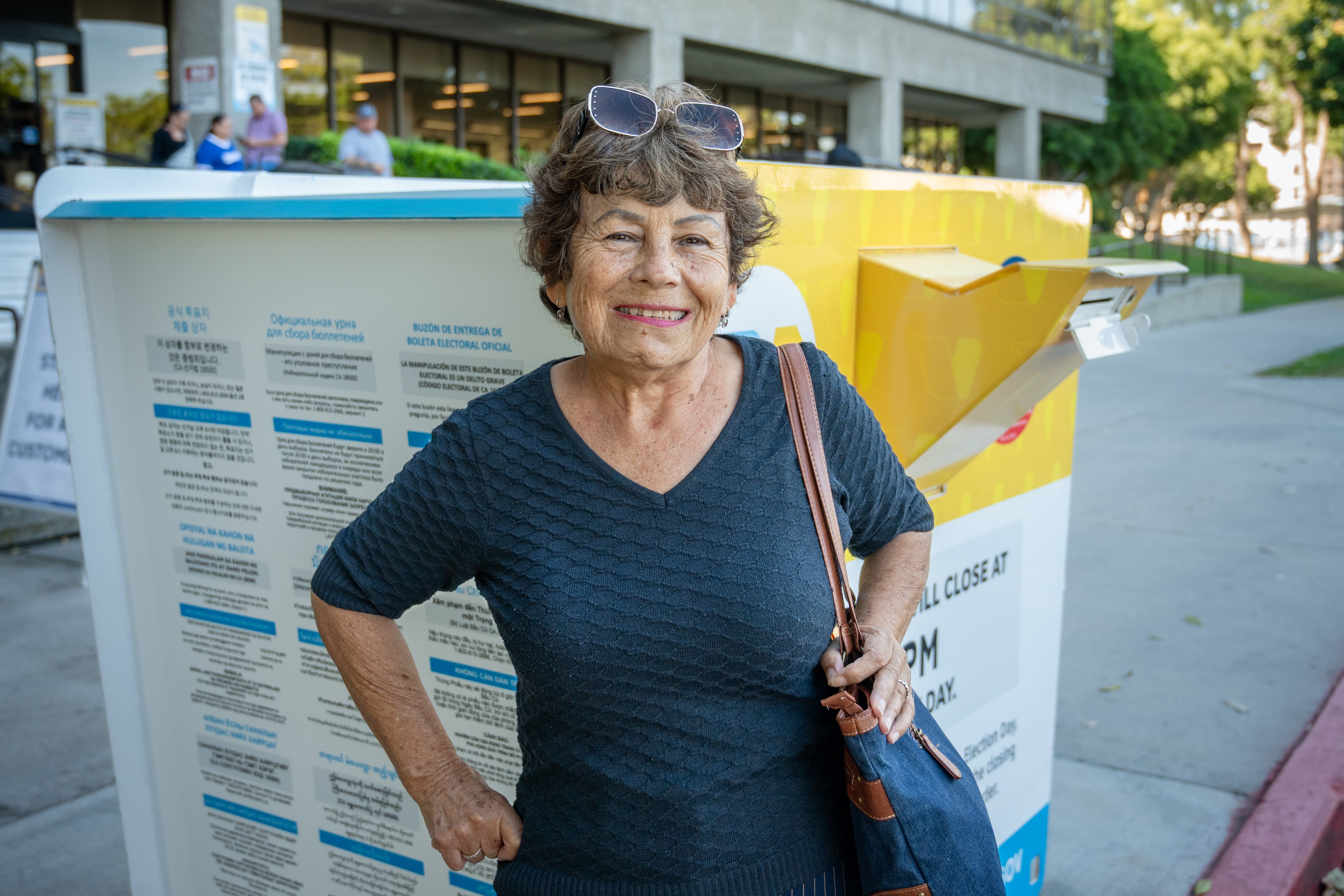 Teresa Burns after dropping her ballot at the Los Angeles Central Office drop box on October 16.