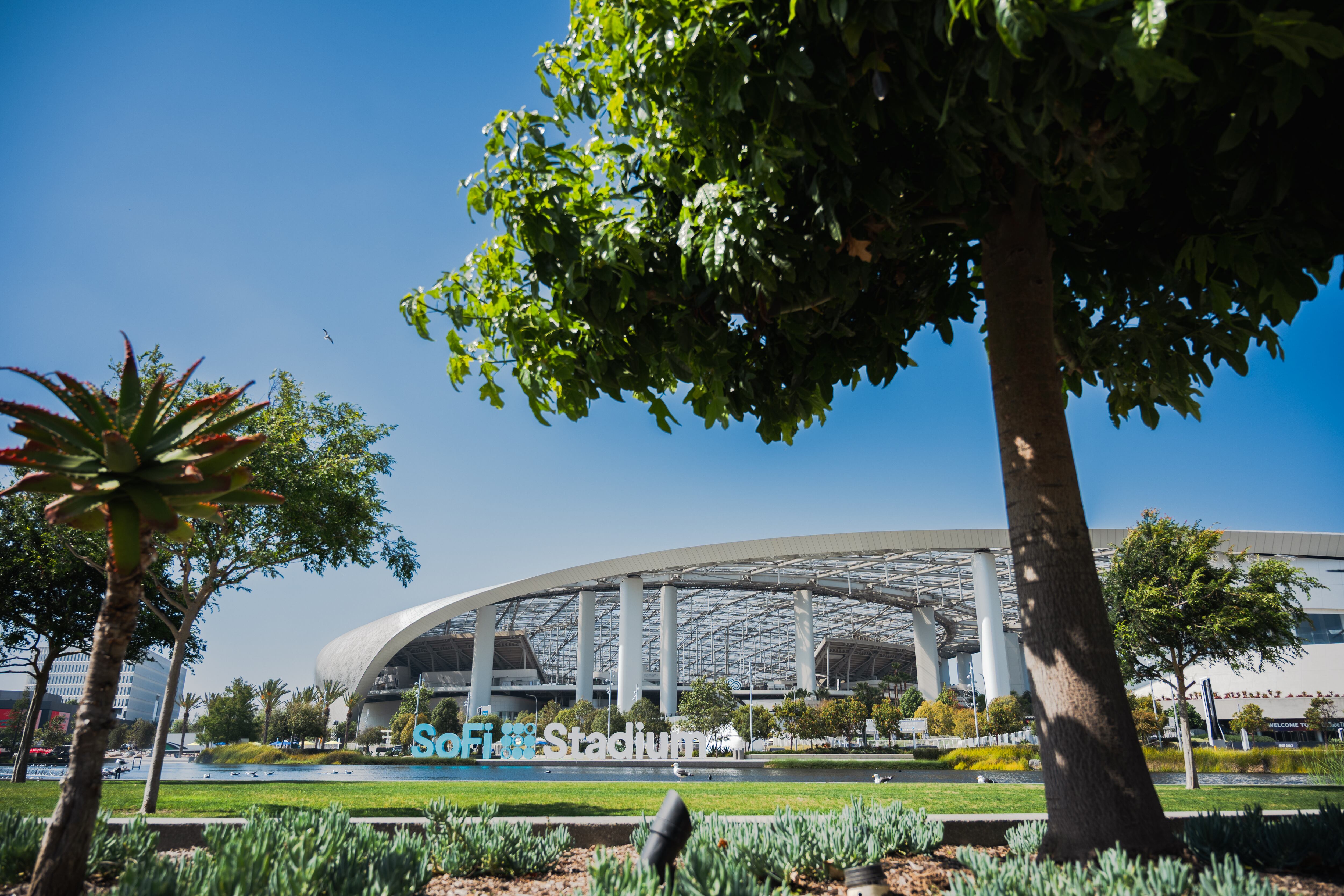 Exterior view of Sofi Stadium, May 9.
