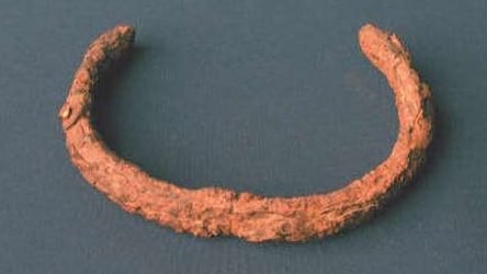  an iron bracelet, made from a meteorite. 