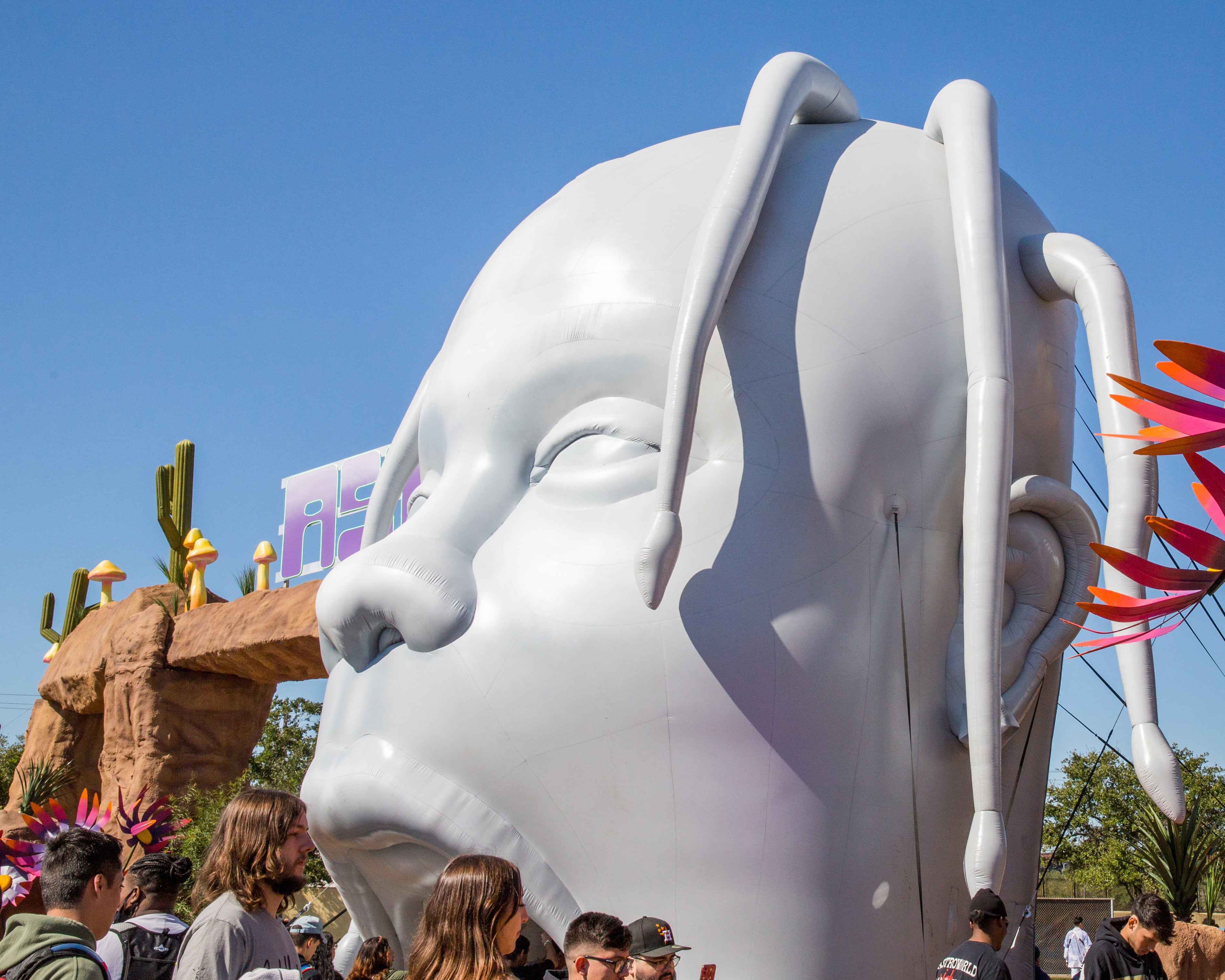 Entrance to the Astroworld Festival, which some conspiracy theories have compared to a figure painted by Hieronymus Bosch.