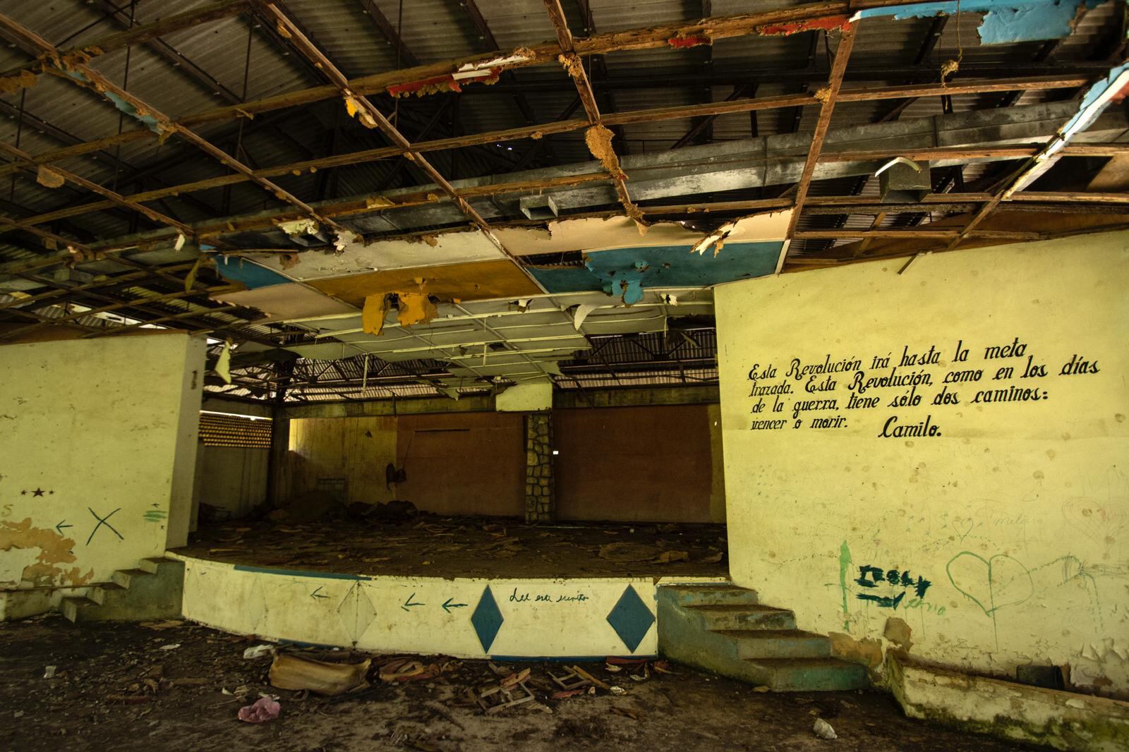 The former theater at the shuttered Hershey factory, in the town of Camilo Cienfuegos.


