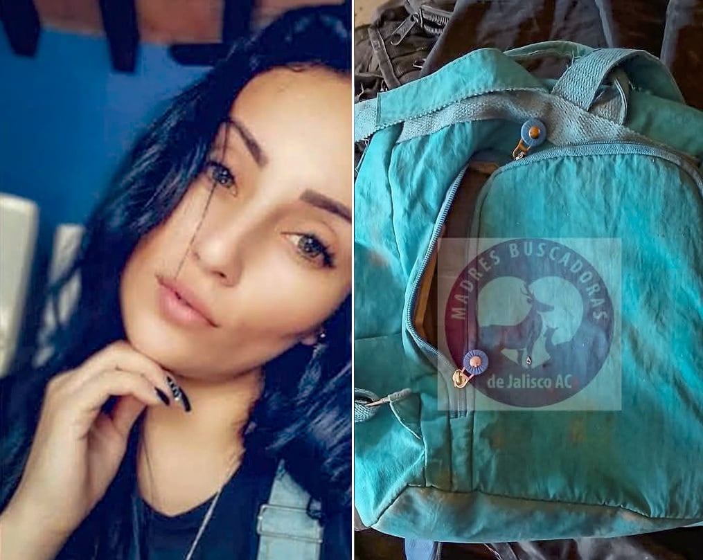 Elda Adriana Váldez Montoya and a backpack identified by her relatives.