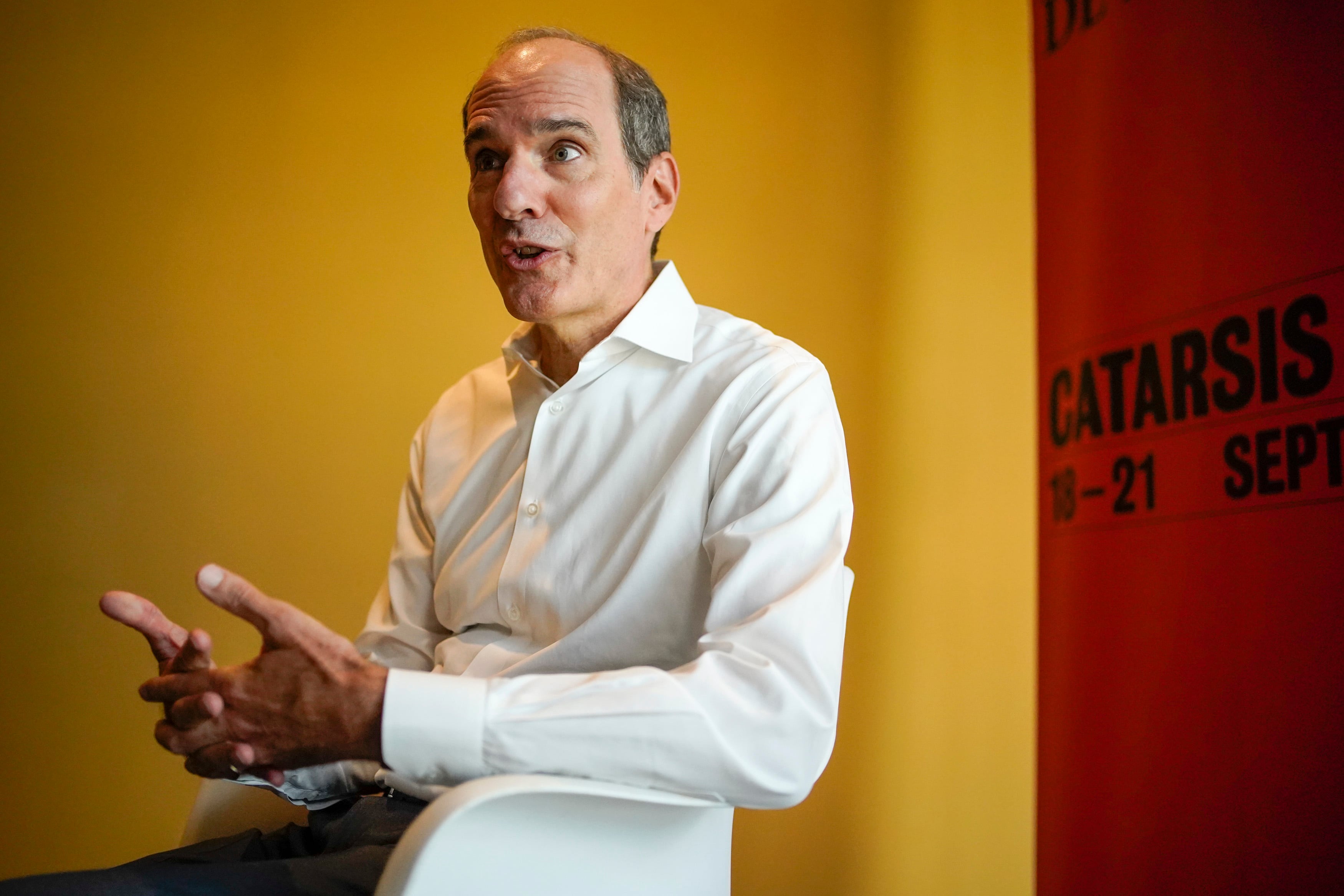 Historian David Nirenberg answers a question during an interview at the Círculo de Bellas Artes in Madrid, on September 21, 2024.