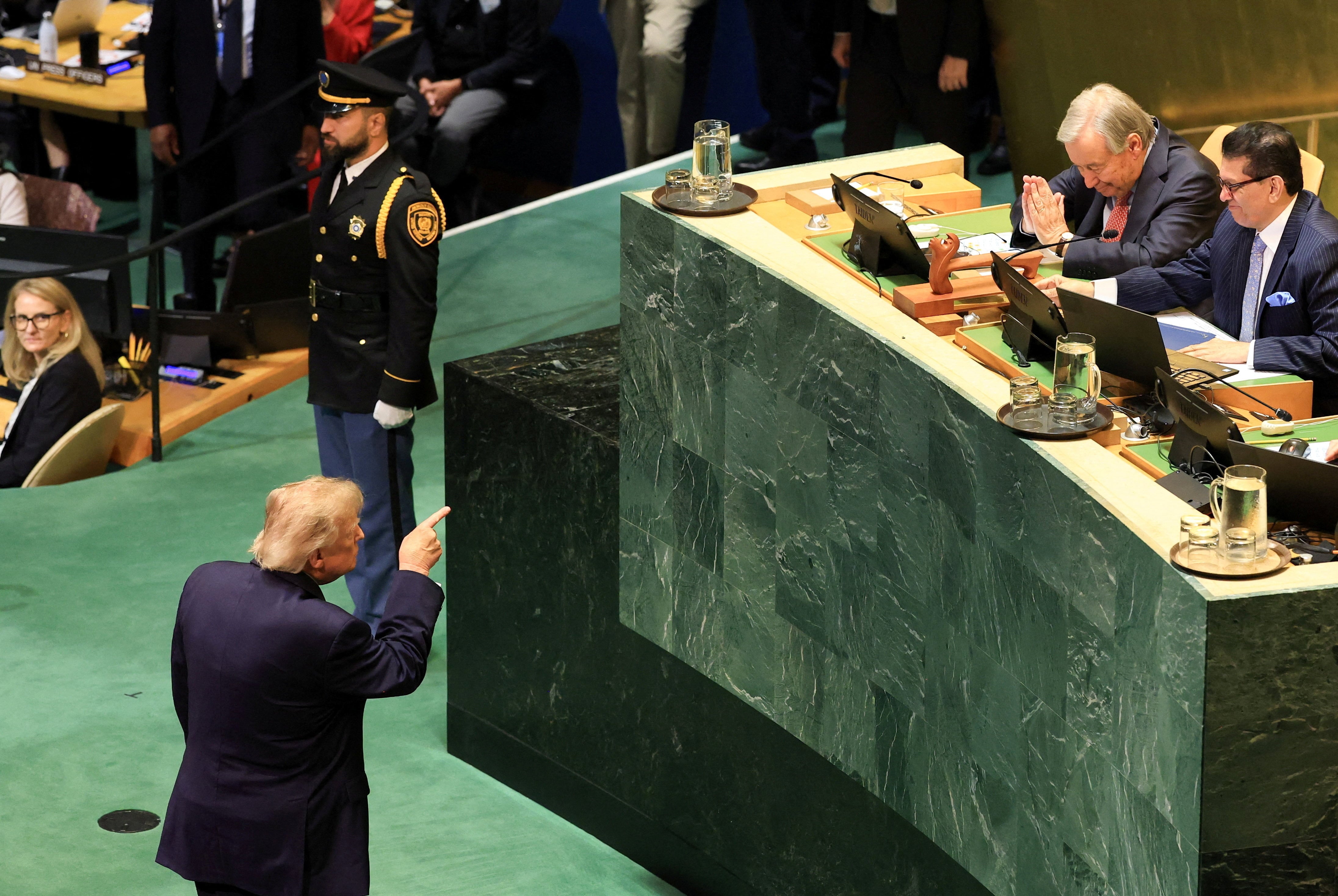 Trump threatens to ‘annihilate’ Iran in UN speech with electoral slant