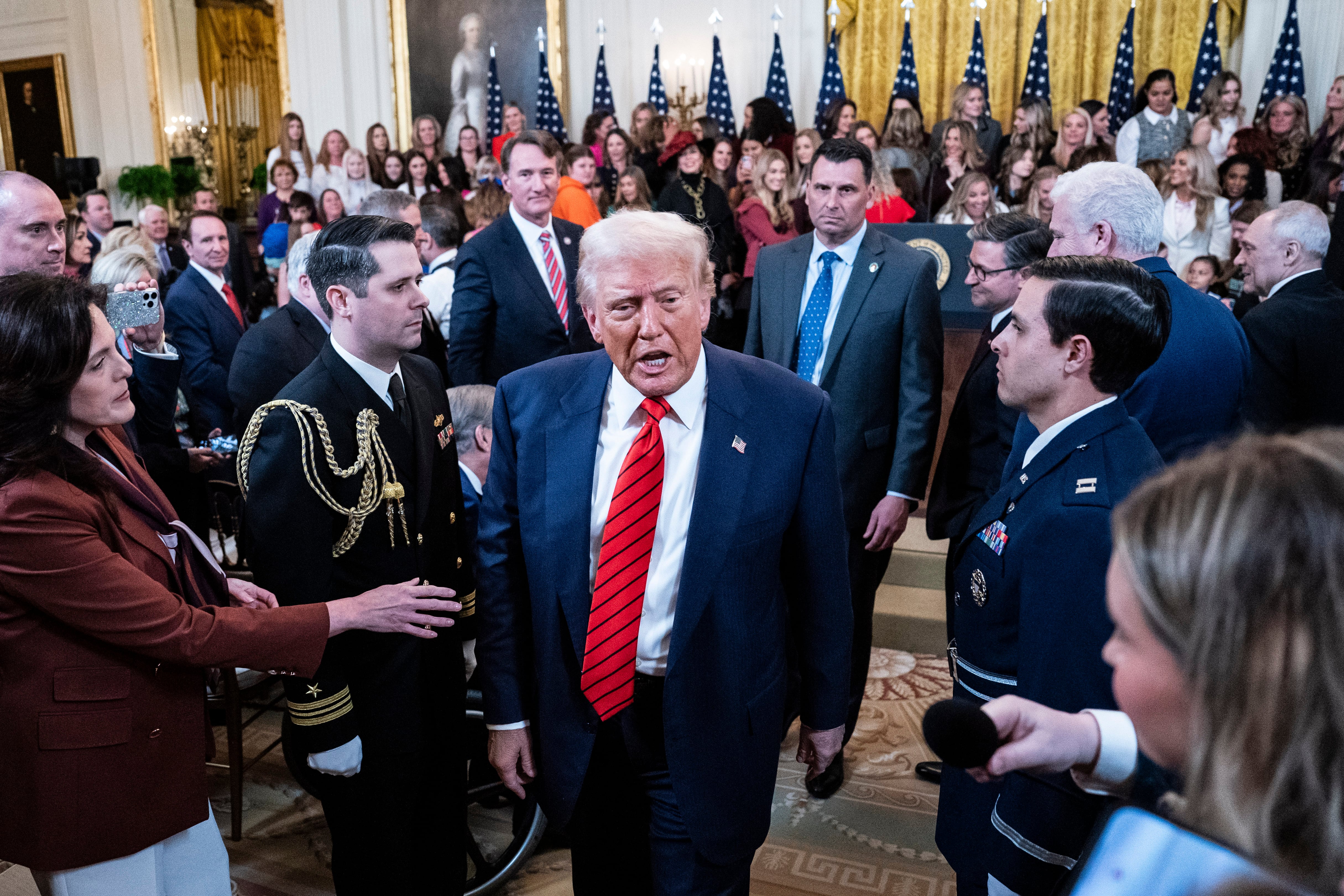 Donald Trump after signing an executive order banning trans women from participating in women's sports.