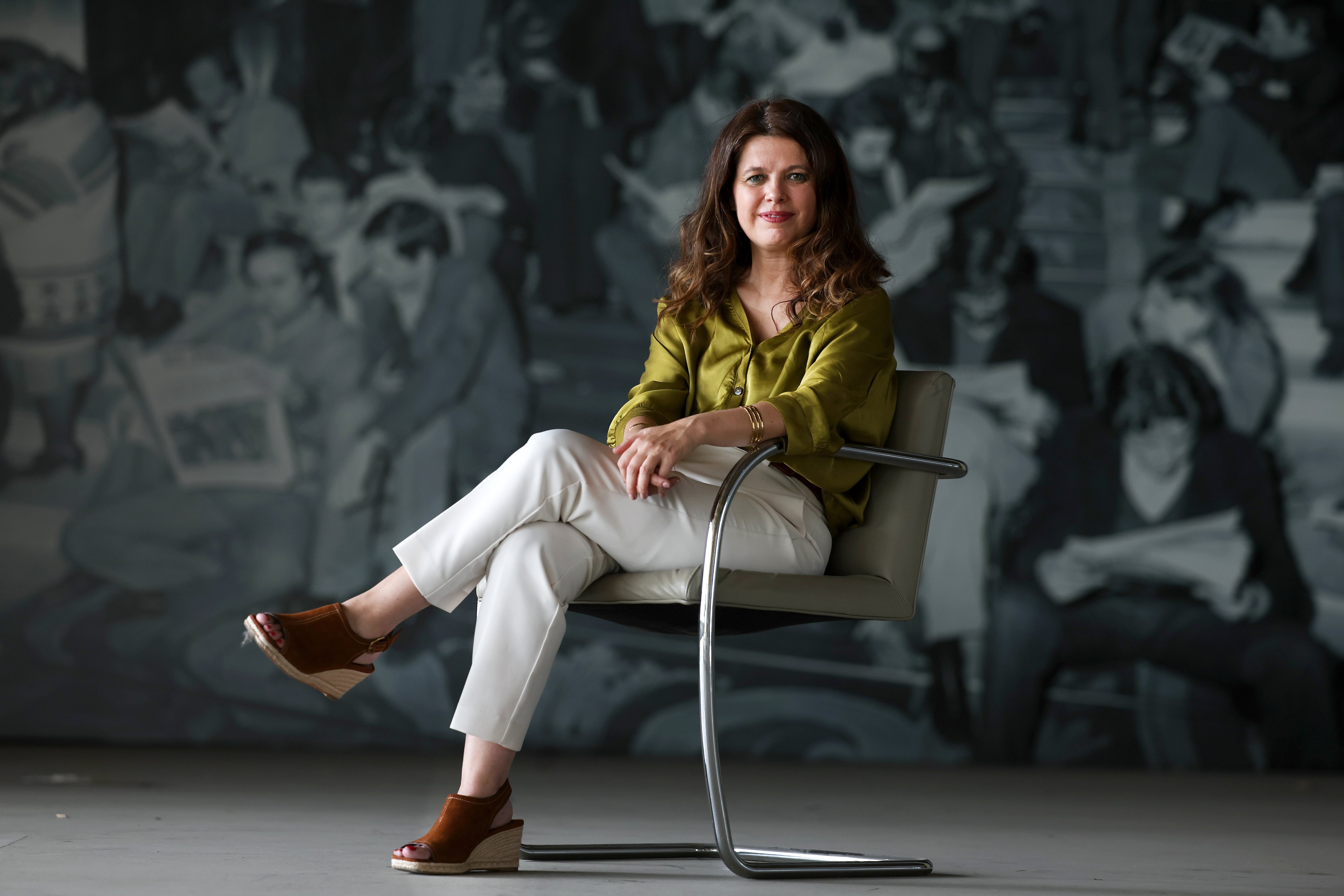 The philologist and professor Lola Pons at the EL PAÍS headquarters in Madrid last week.