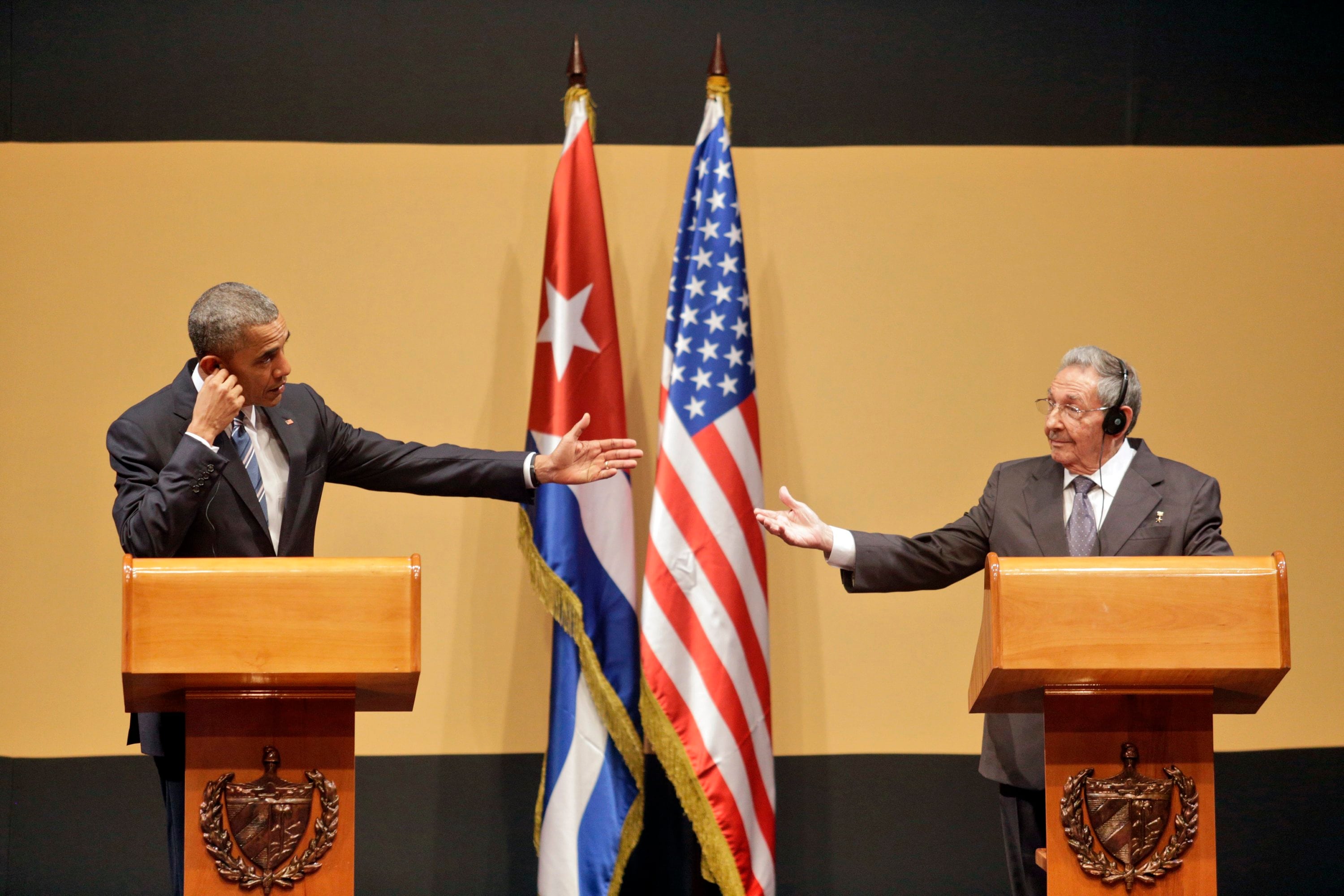 Barack Obama and Raúl Castro in Havana, in March 2016.