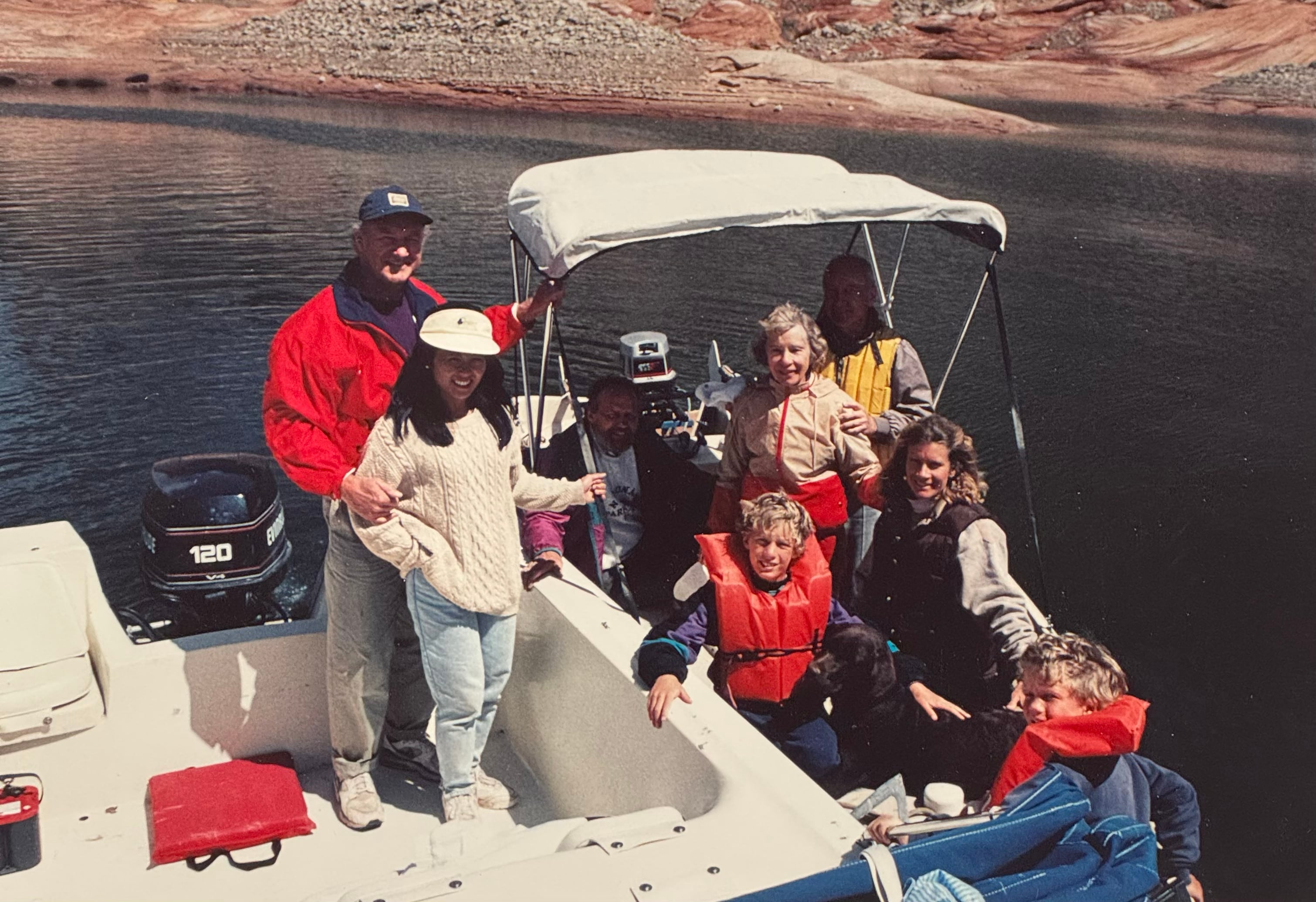 Gene and Betsy Hackman (left) spent several vacations with the Lenihans. Pictured here is a photo of their visit to Lake Powell, on the Utah-Arizona border.