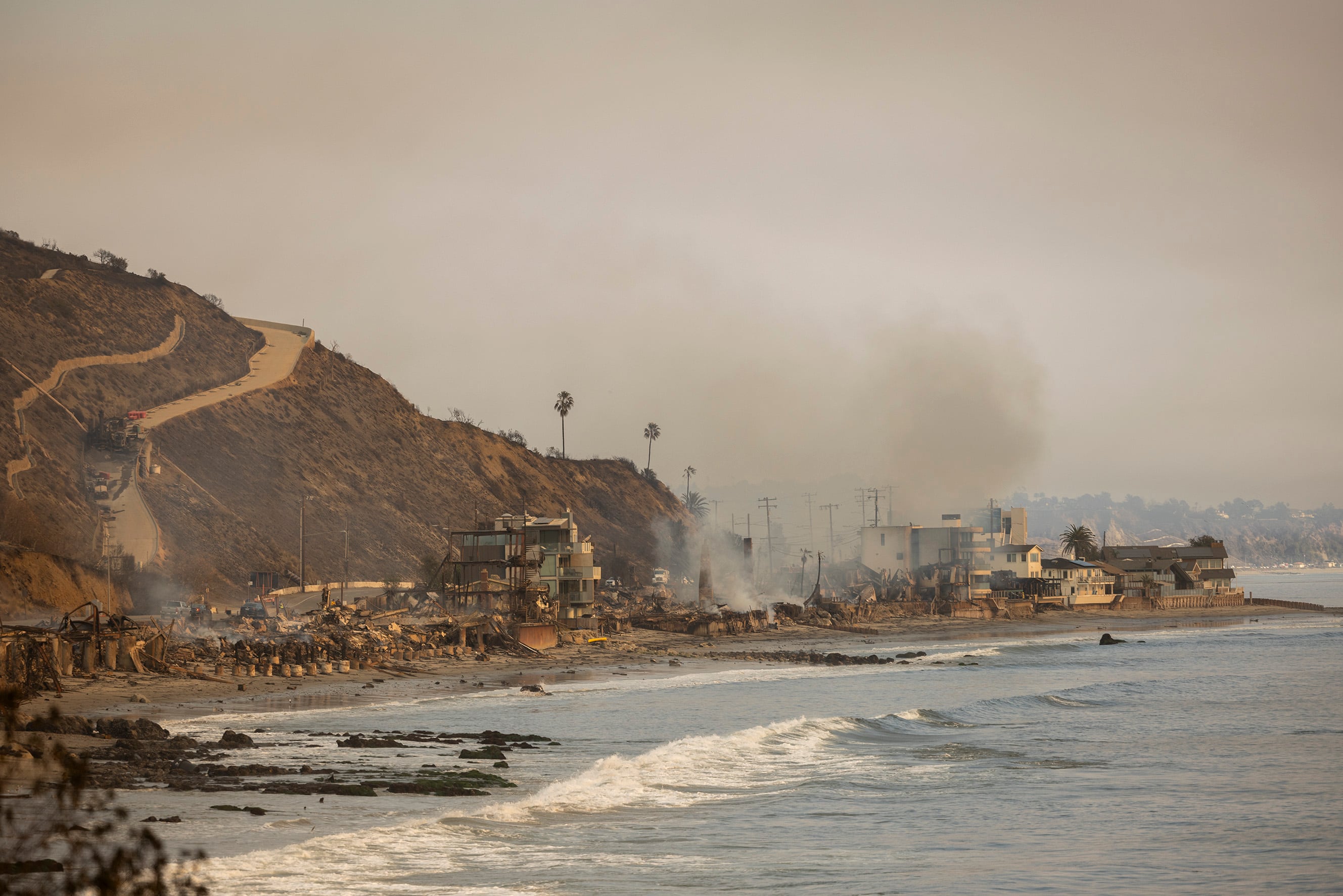 Malibu, destroyed by fire in the Pacific Palisades fire, in Los Angeles, California, on January 9, 2025.