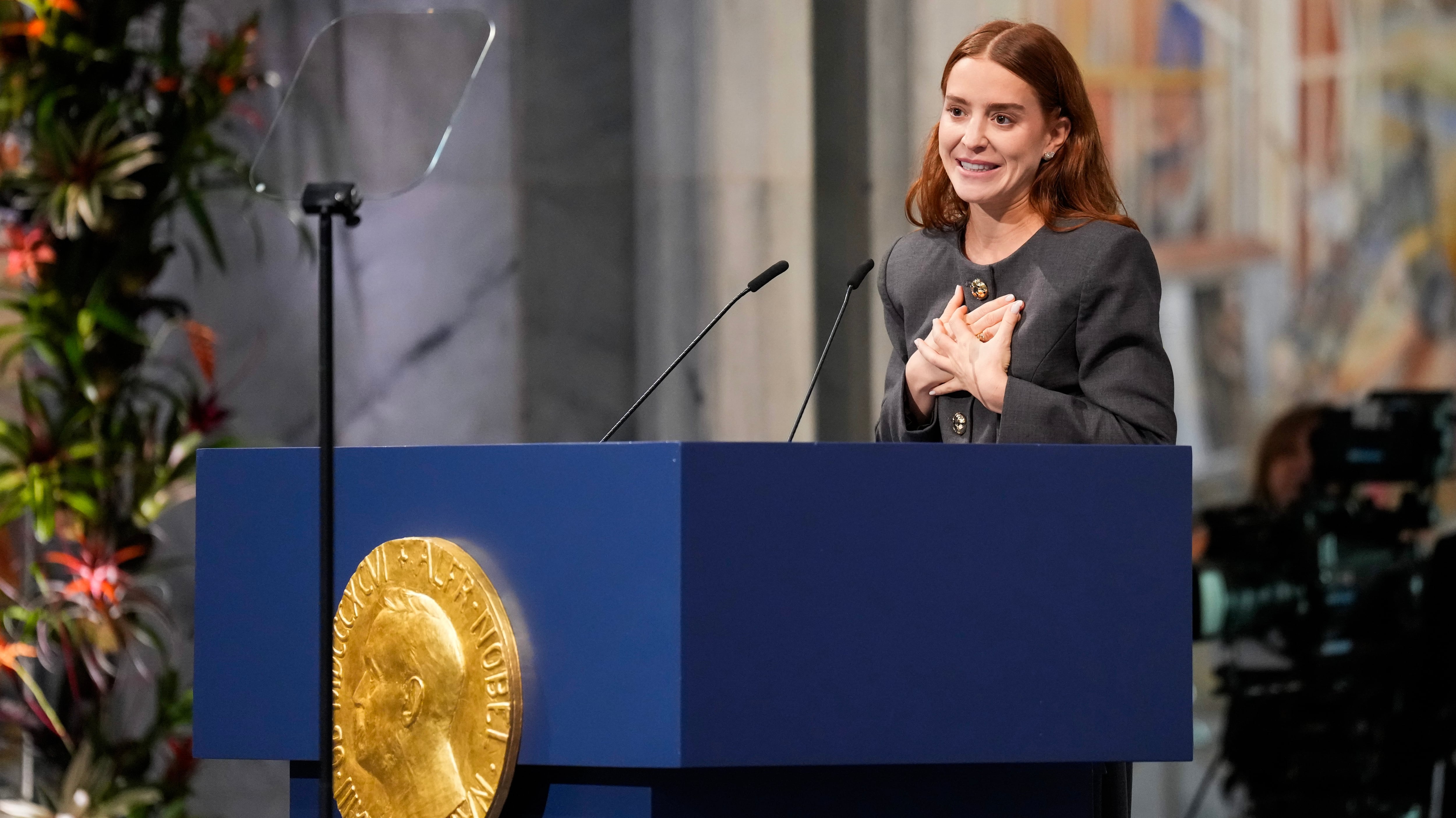 María Corina Machado’s daughter, upon receiving the Nobel Peace Prize: ‘Democracy is essential for peace’