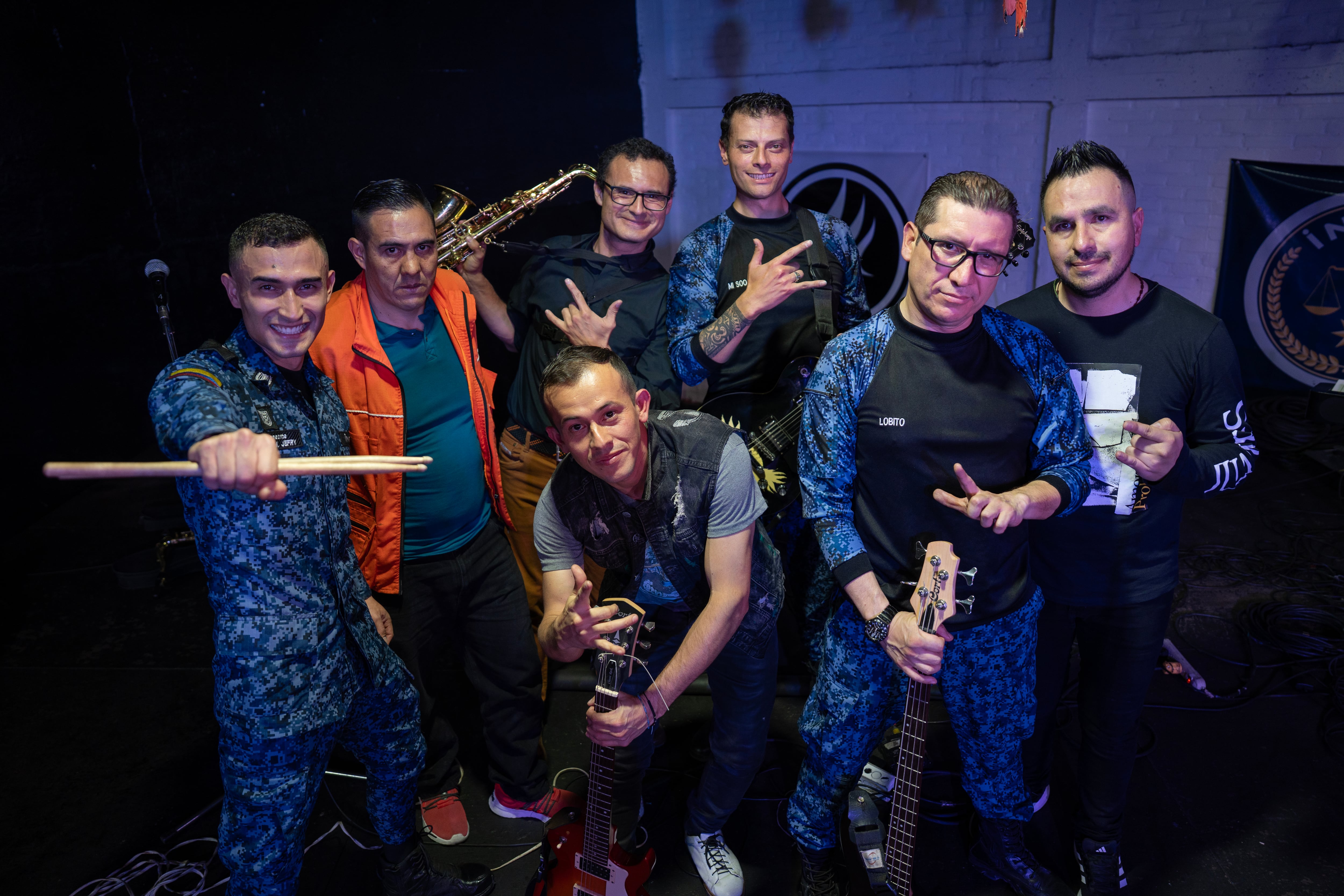 Members of the rock group Simbiontes, in La Modelo prison.