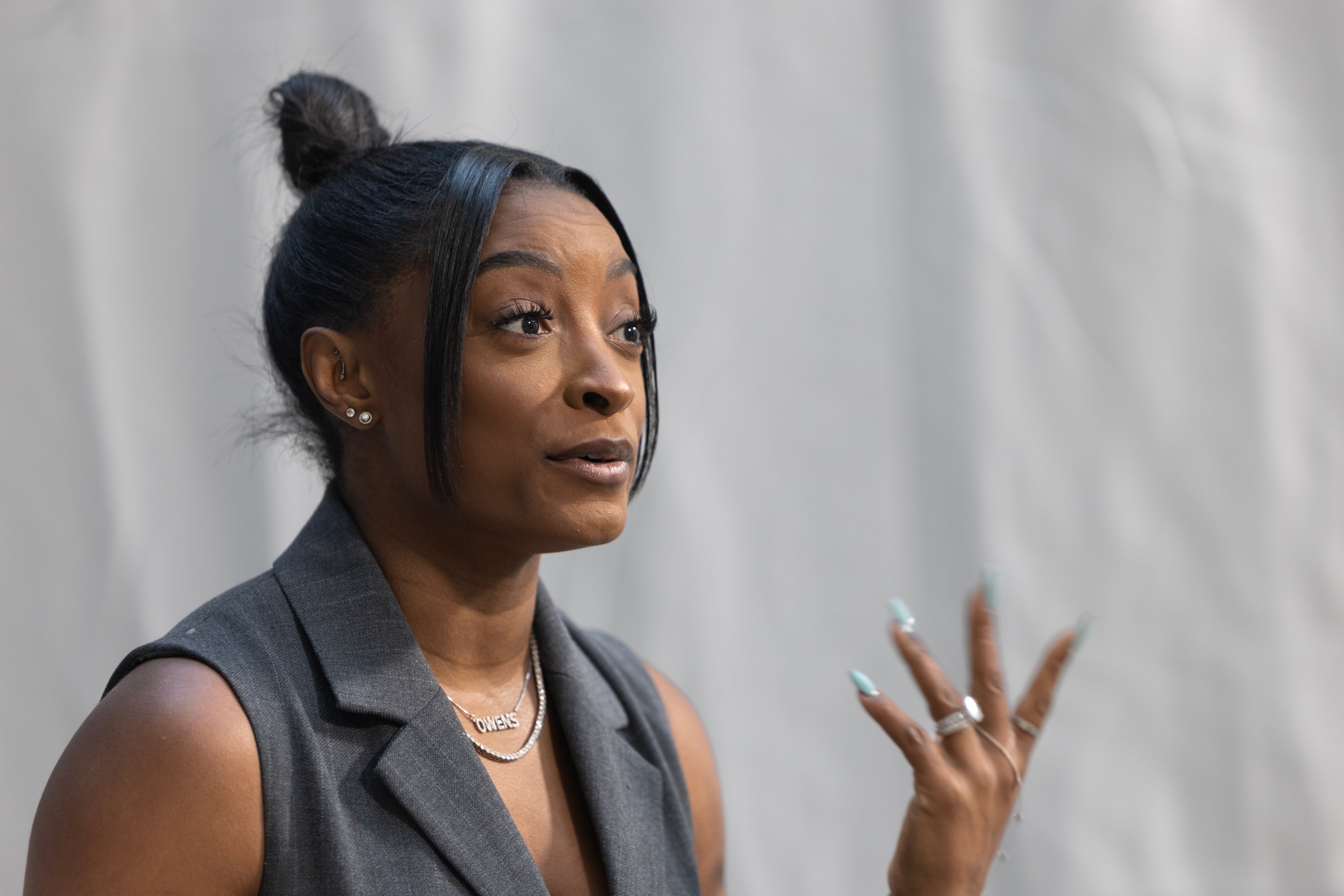 Simone Biles, at Madrid City Hall.