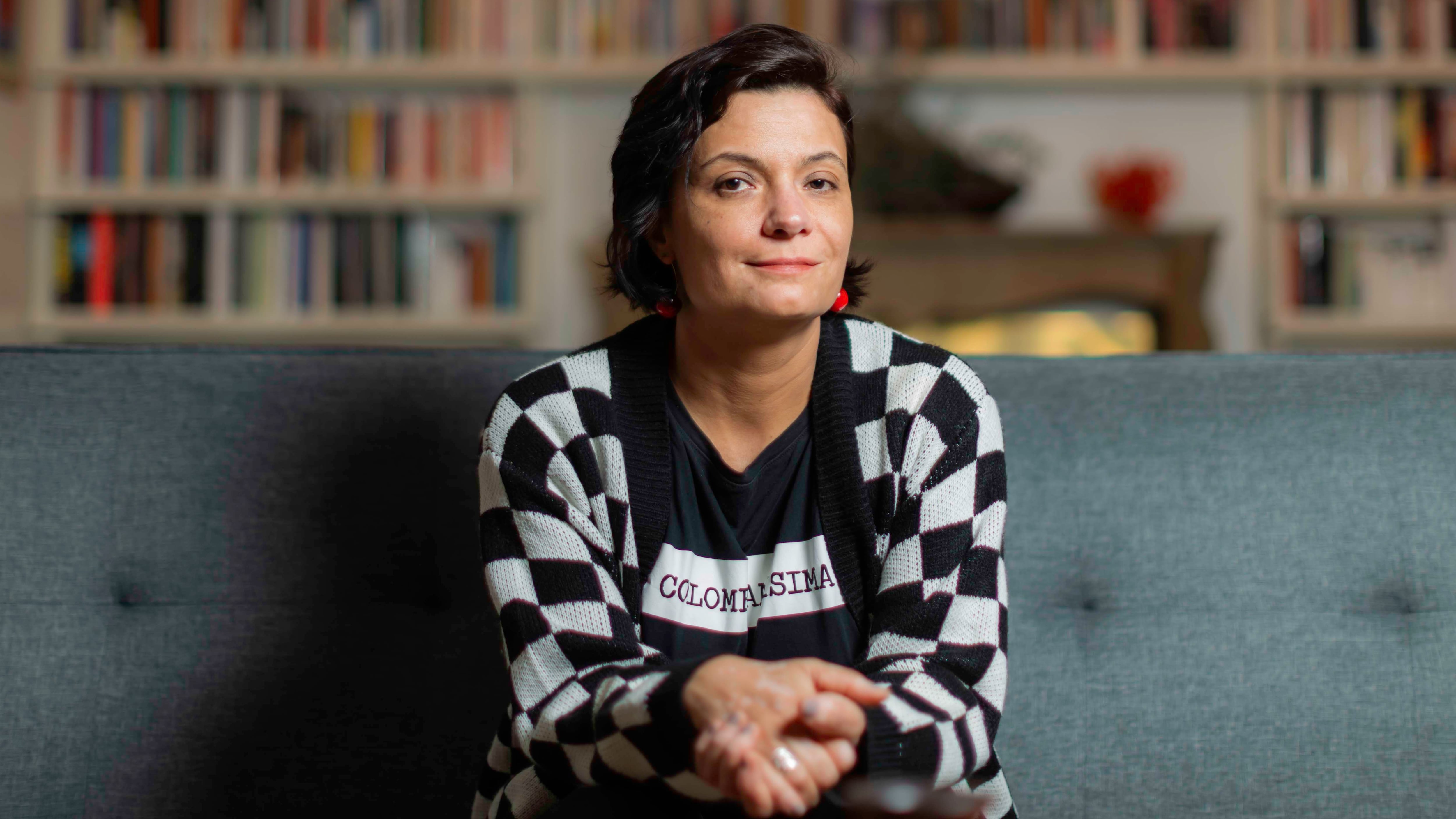 The writer Melba Escobar, at her home in Madrid, in March 2026.