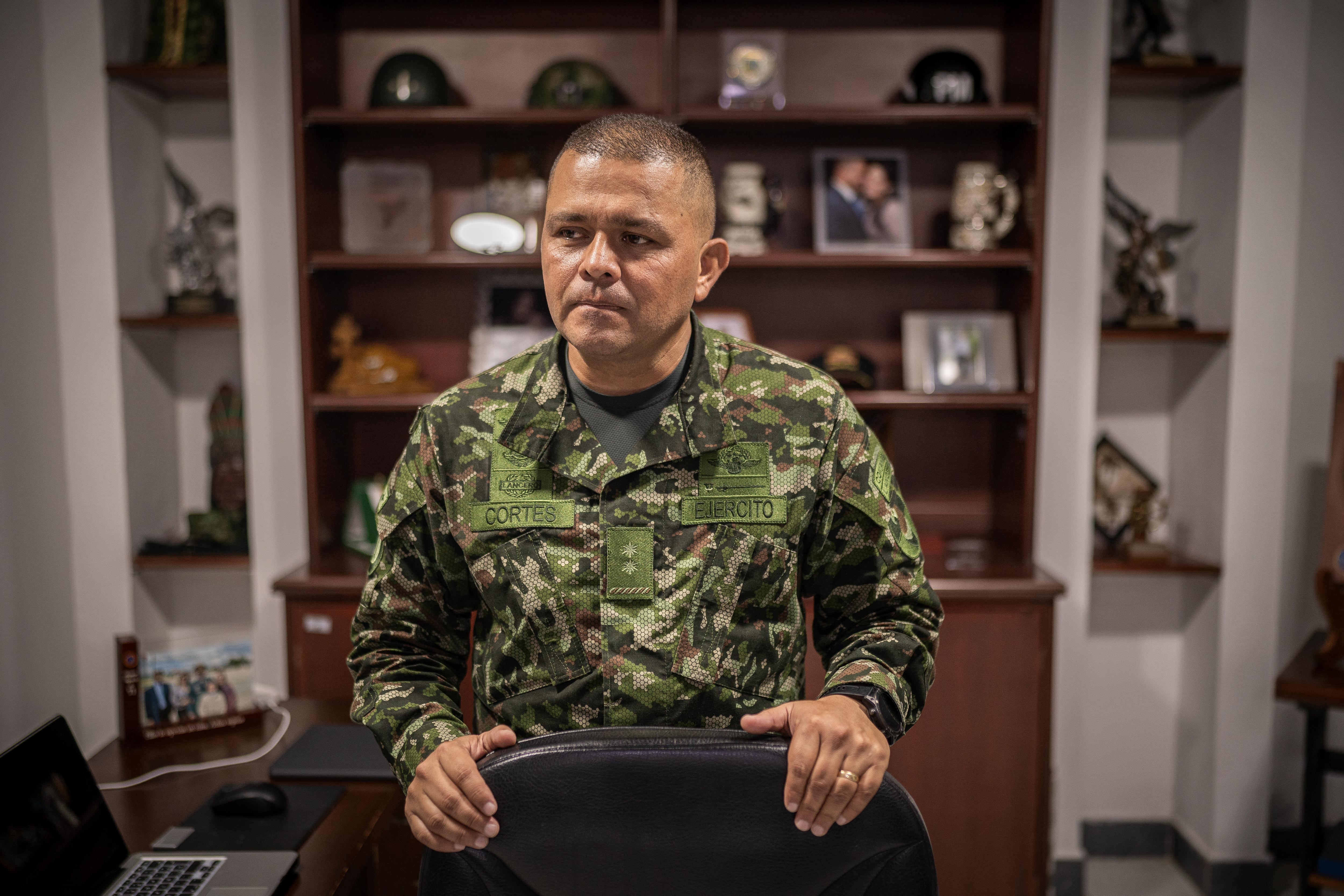 Brigadier General Edilberto Cortés, head of the military forces of the Amazonas department, Colombia, poses for a portrait in his office in Leticia, Amazonas, December 11, 2024.