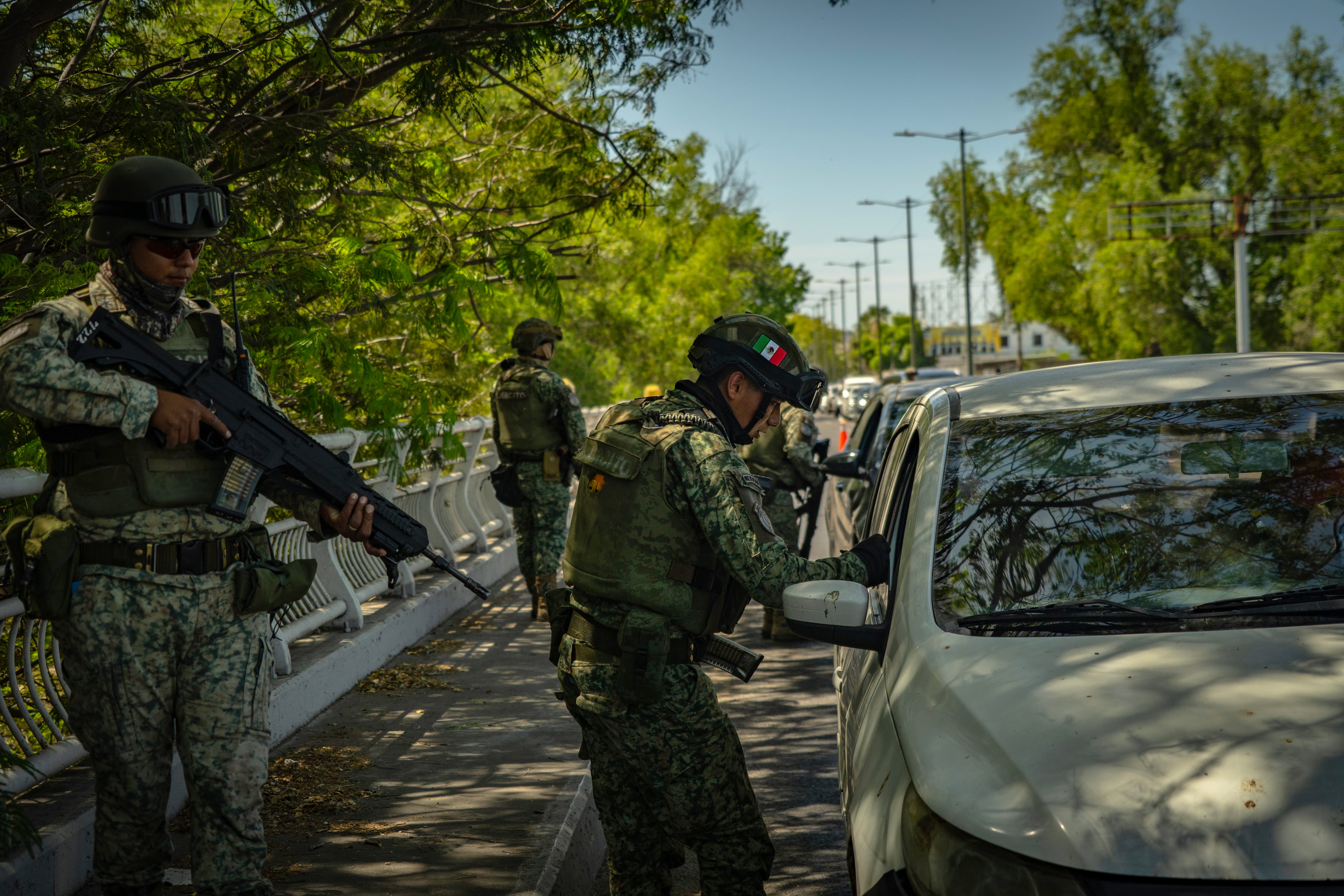 Members of the Mexican army conduct a security operation in Culiacán, on May 1.