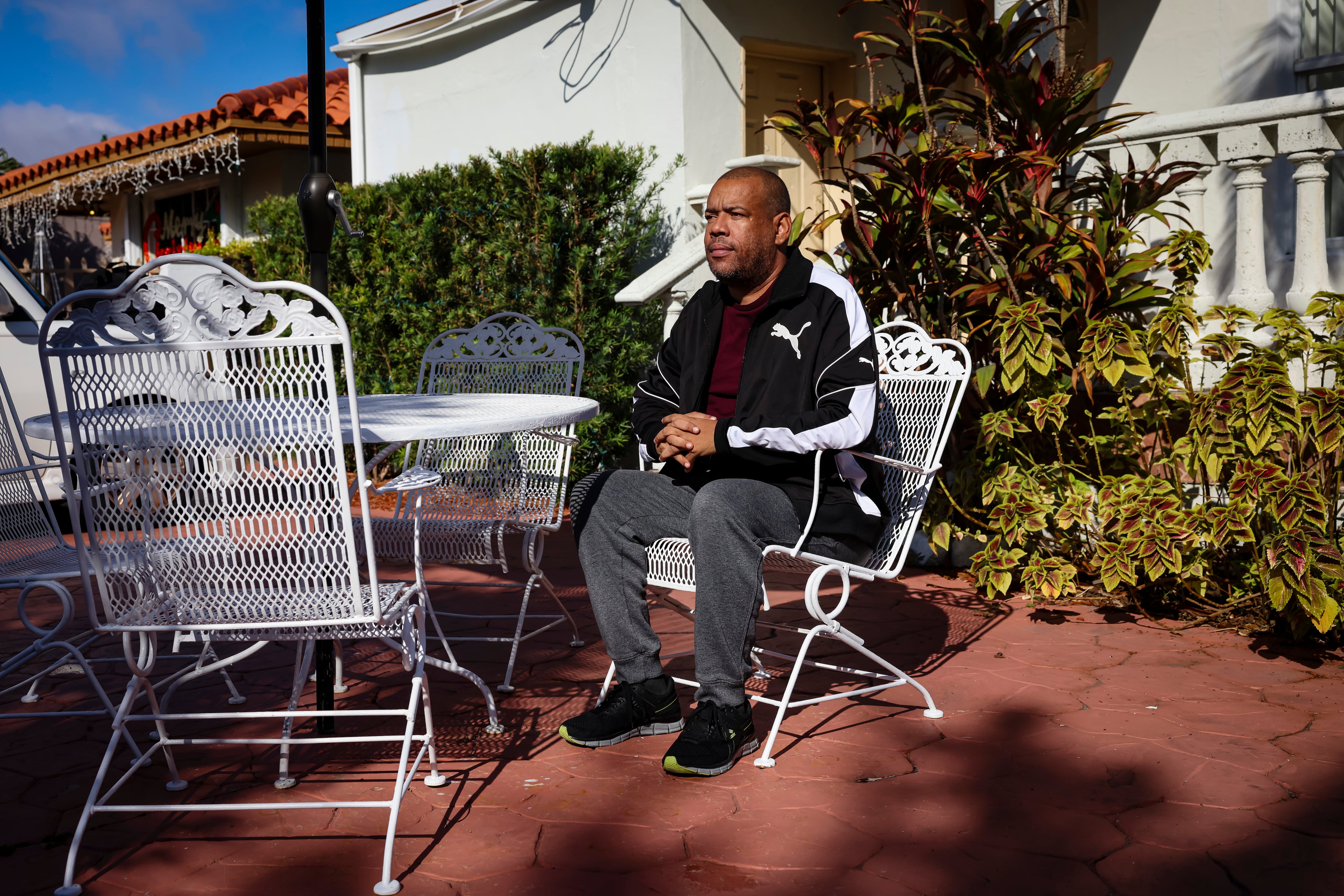 Hector Gonzalez, in the backyard of his house in Miami.