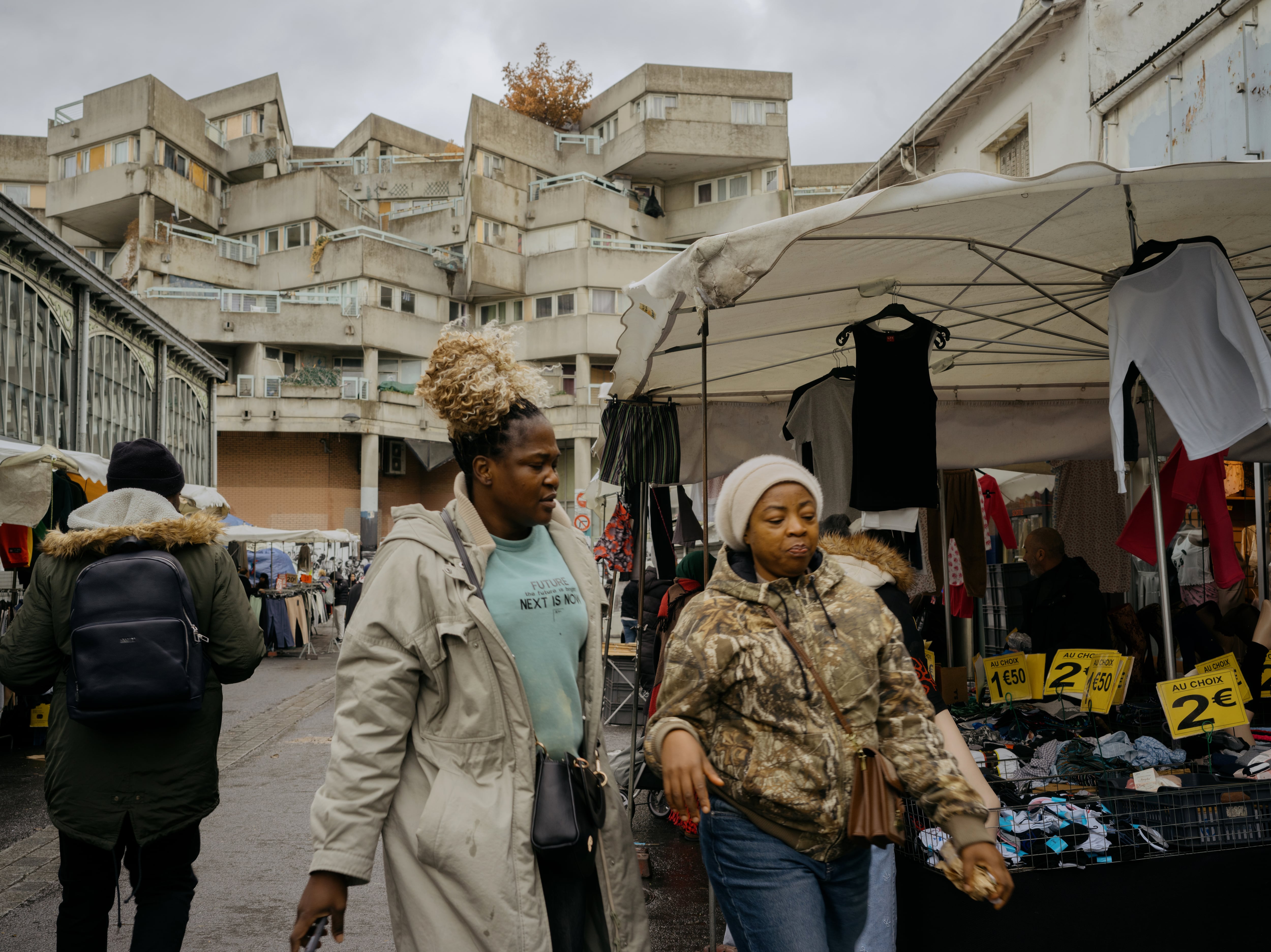 Street market in Saint-Denis, on the outskirts of Paris.