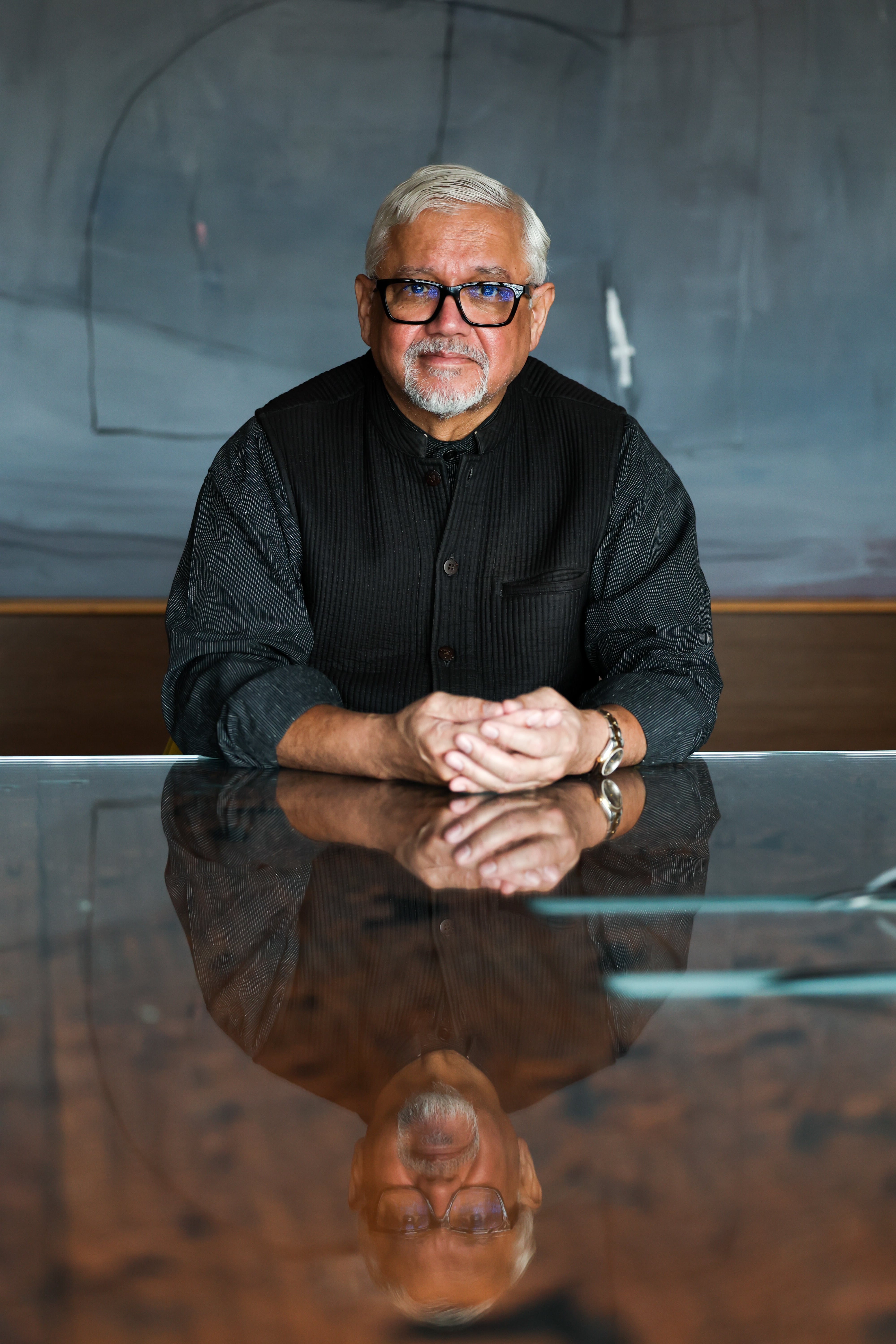 Amitav Ghosh during the interview in Madrid.