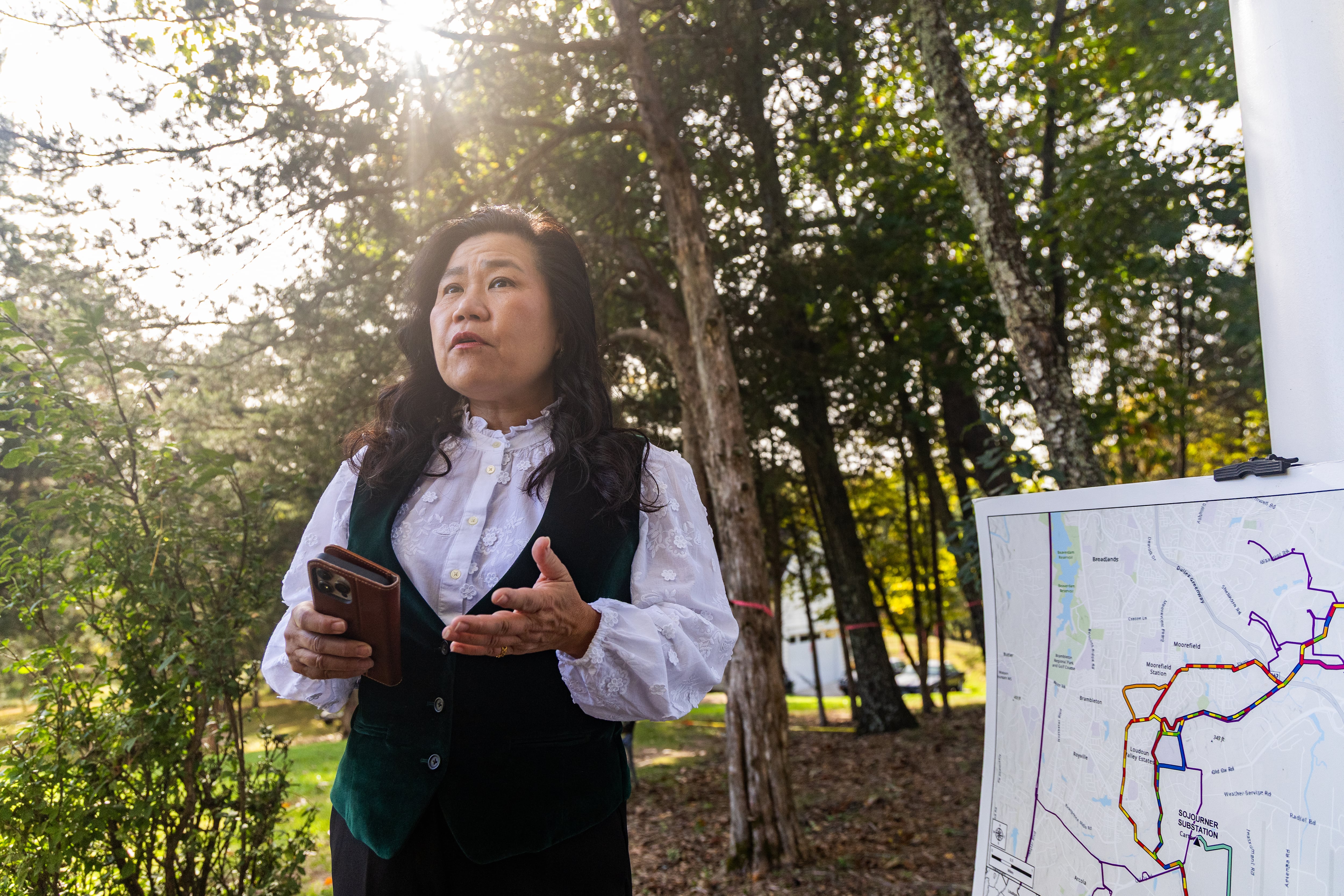 Real estate agent Vicky Hu at her home in Virginia on Oct. 9. 