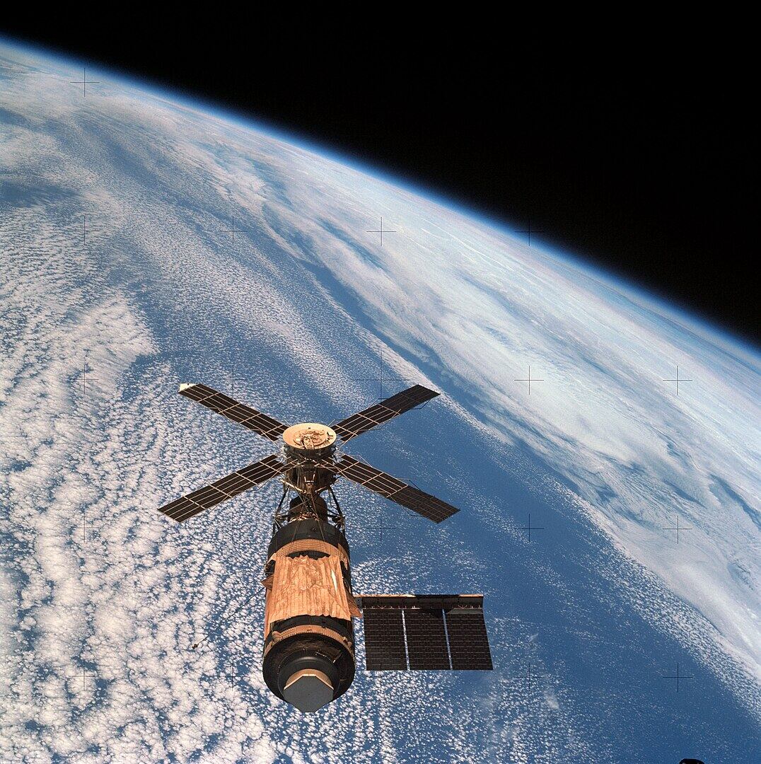 Skylab in Earth orbit in 1973.