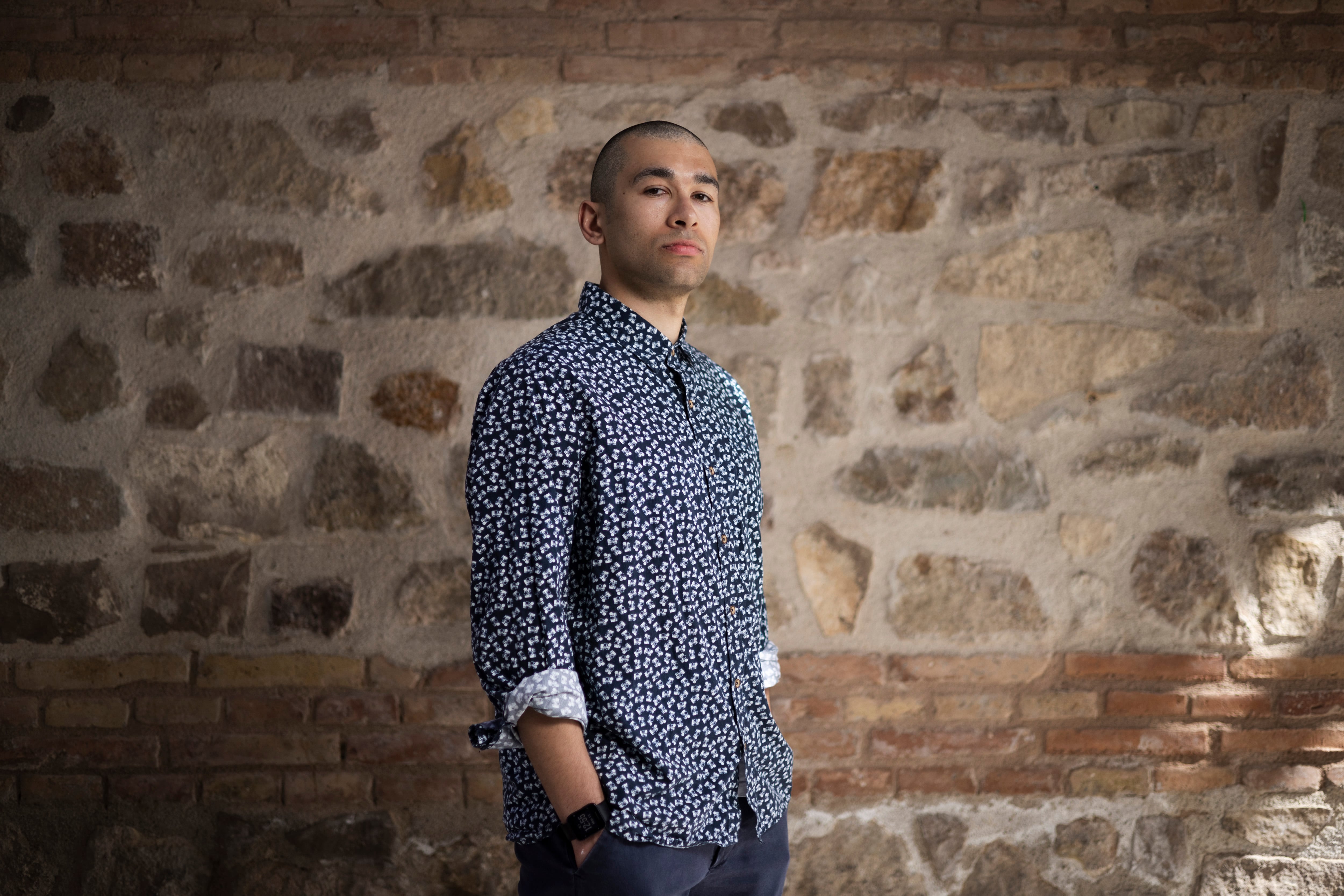 The historian Jake Richards at the headquarters of the Center de Cultura Contemporània de Barcelona (CCCB), on April 13.