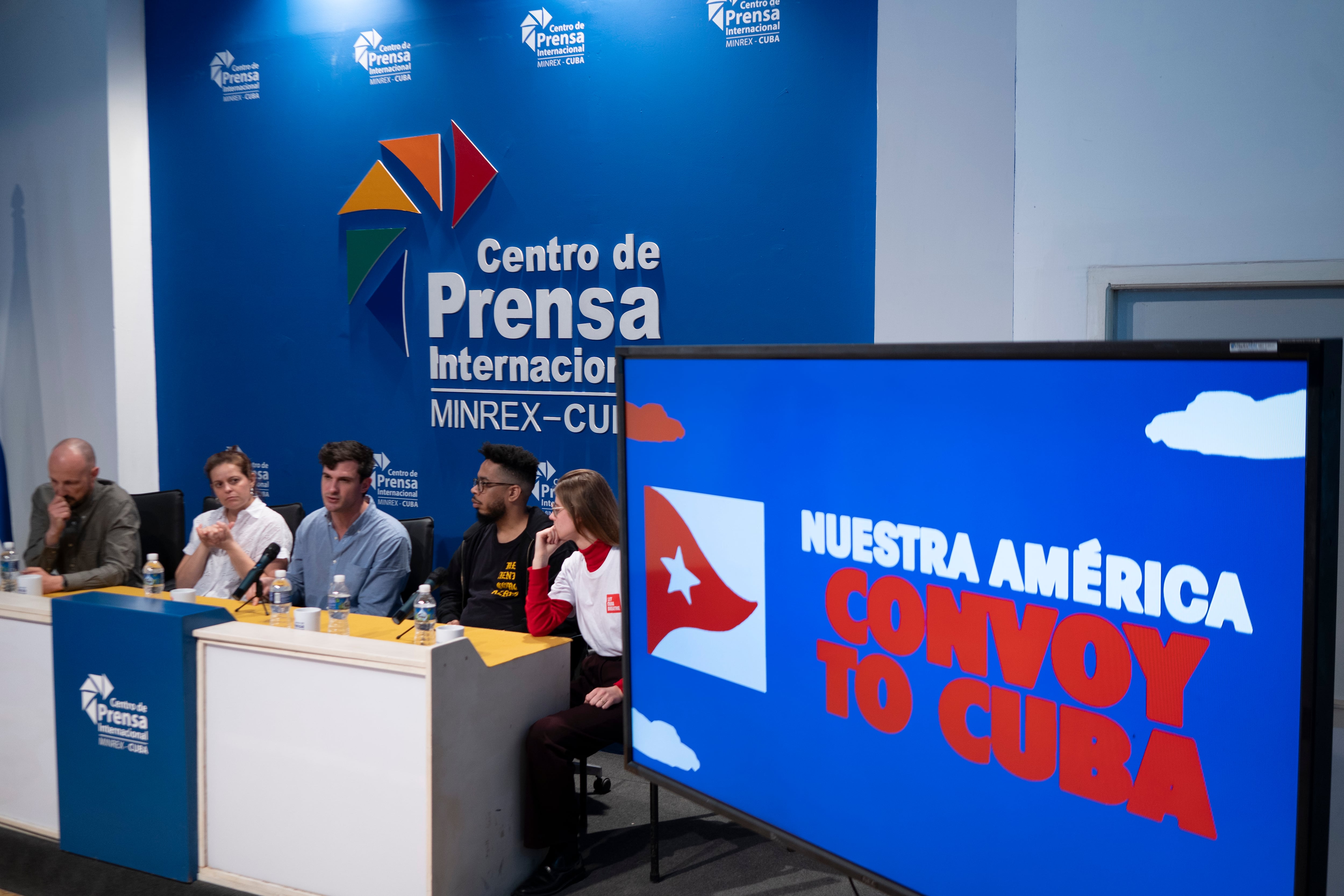 Press conference with representatives of the Nuestra América Convoy.
