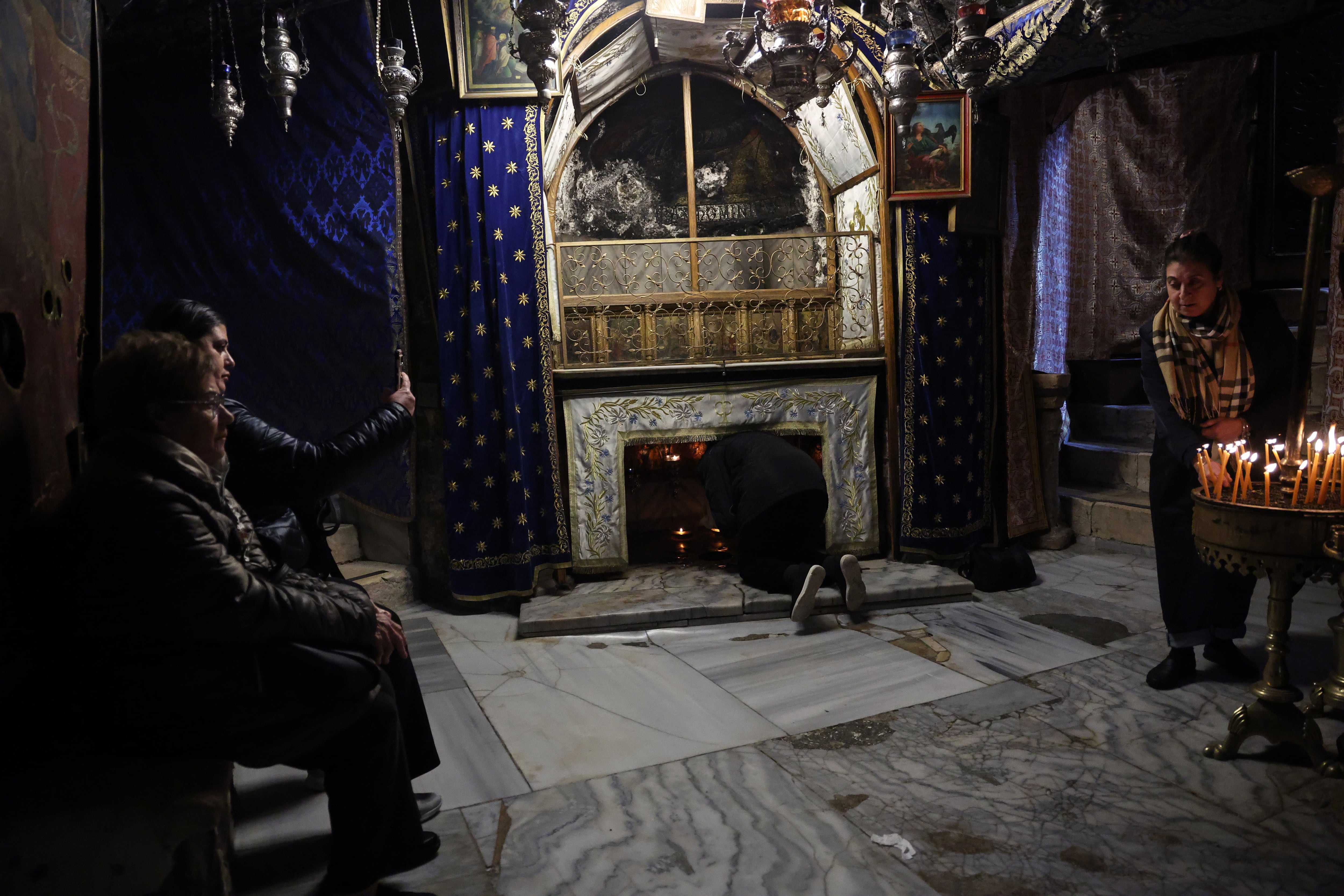 Nativity Grotto in Bethlehem, where the birth of Jesus is located, last Wednesday.