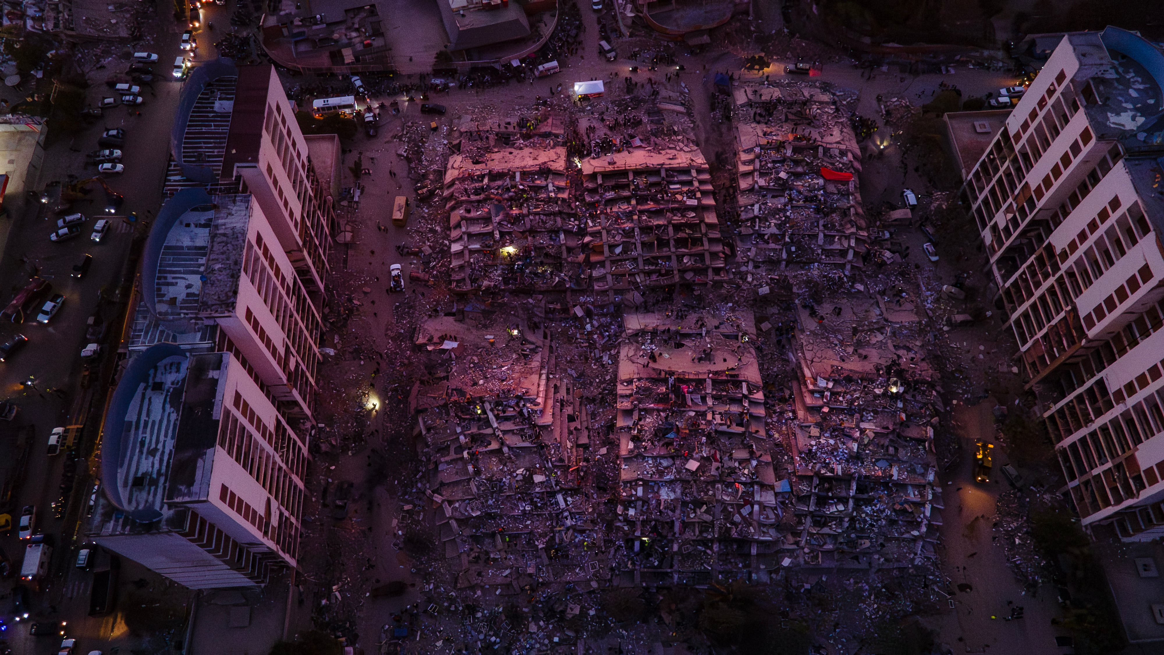 Aerial view of collapsed buildings in La Guaira, Venezuela, June 28.