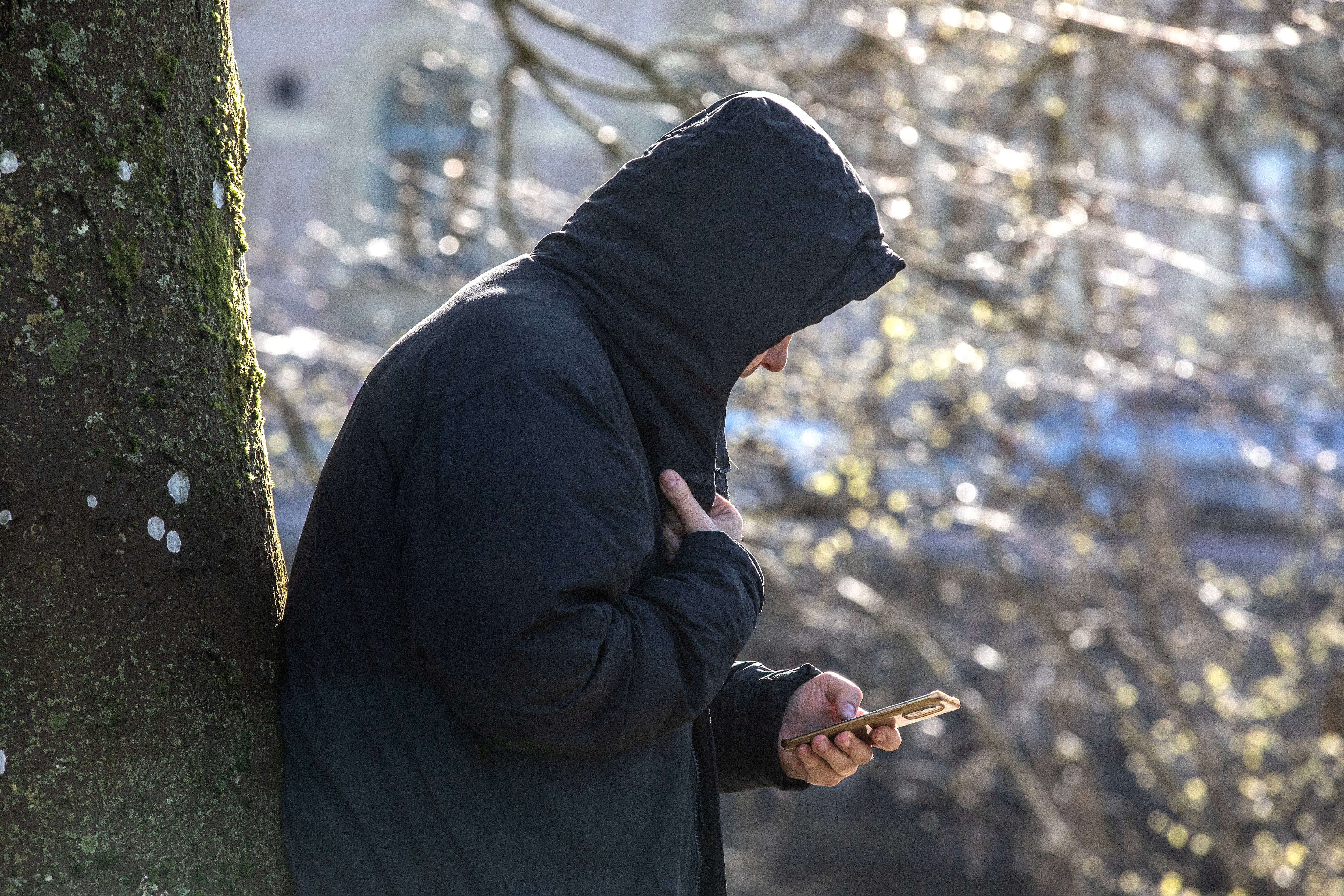 Daniel, a victim of a scam orchestrated in Southeast Asia, in a park in Sweden on April 11, 2024.