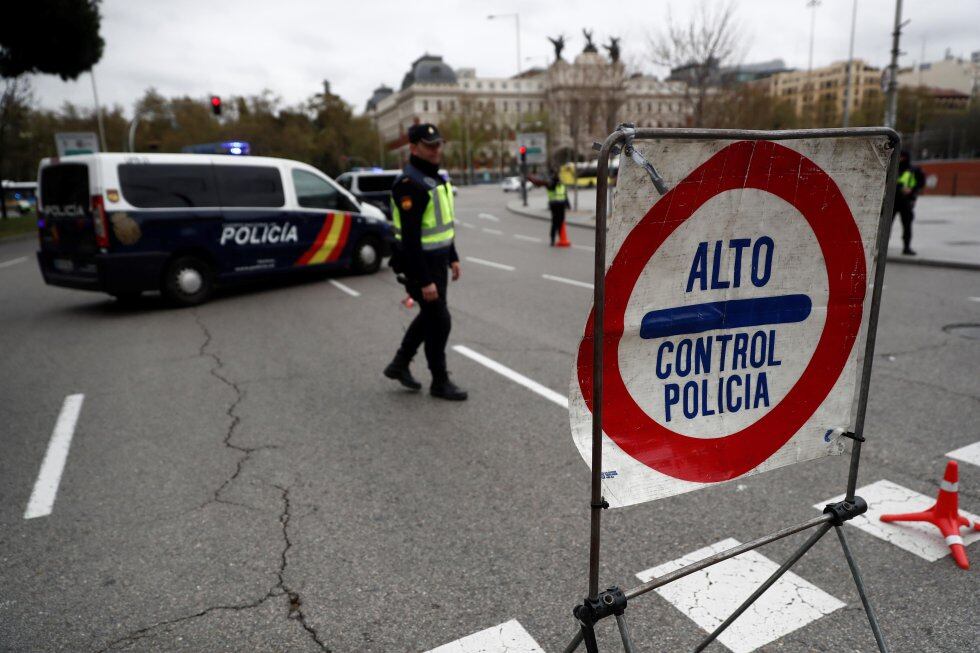 A security perimeter around Atocha station in Madrid on Friday. 