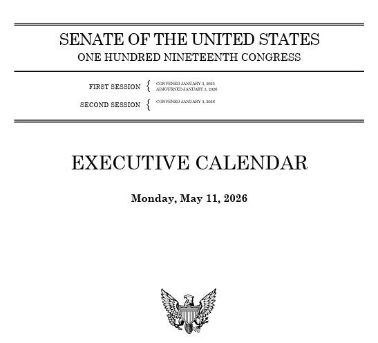 Executive calendar of the Senate.