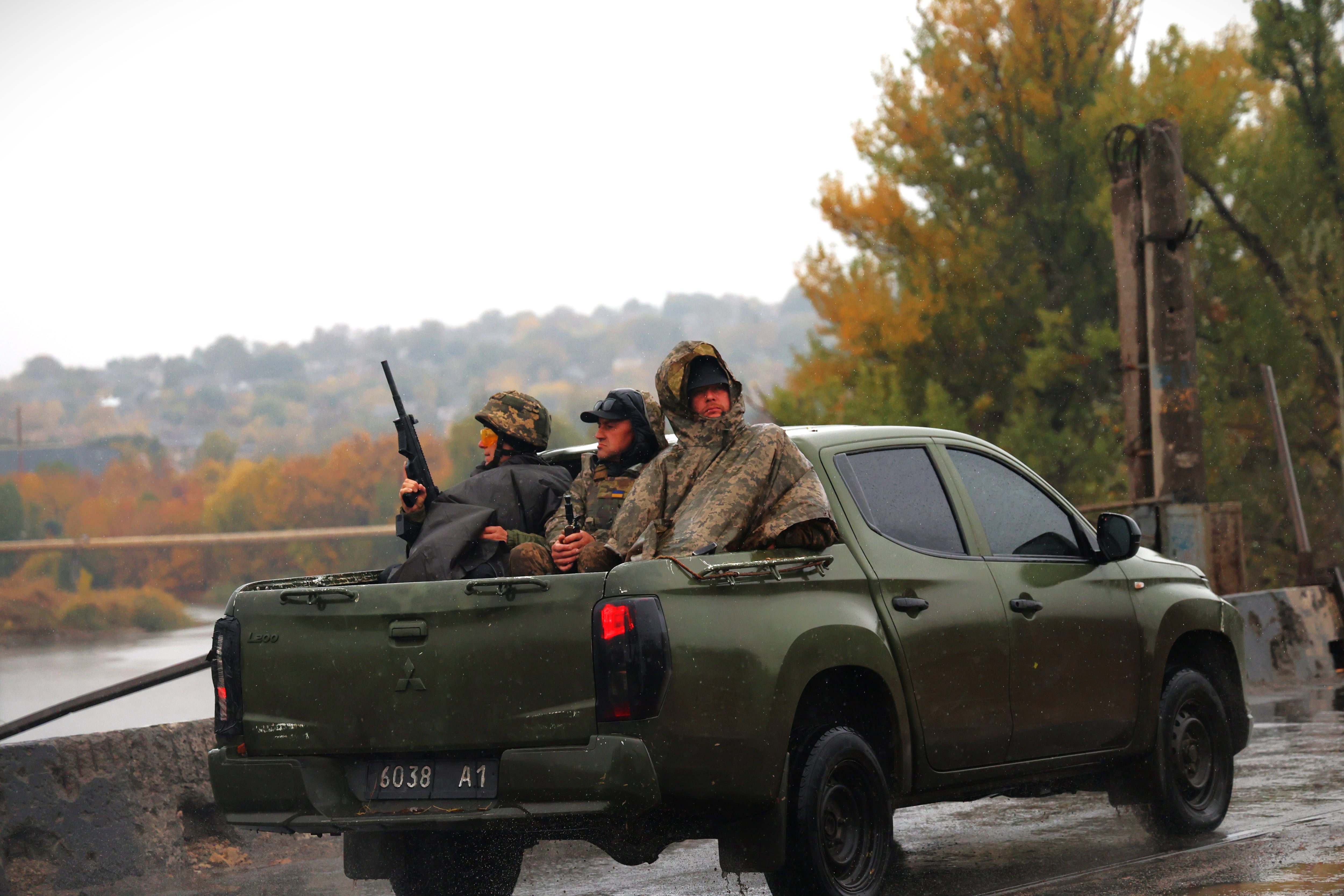 Ukrainian soldiers in Kramatorsk, October 18. 