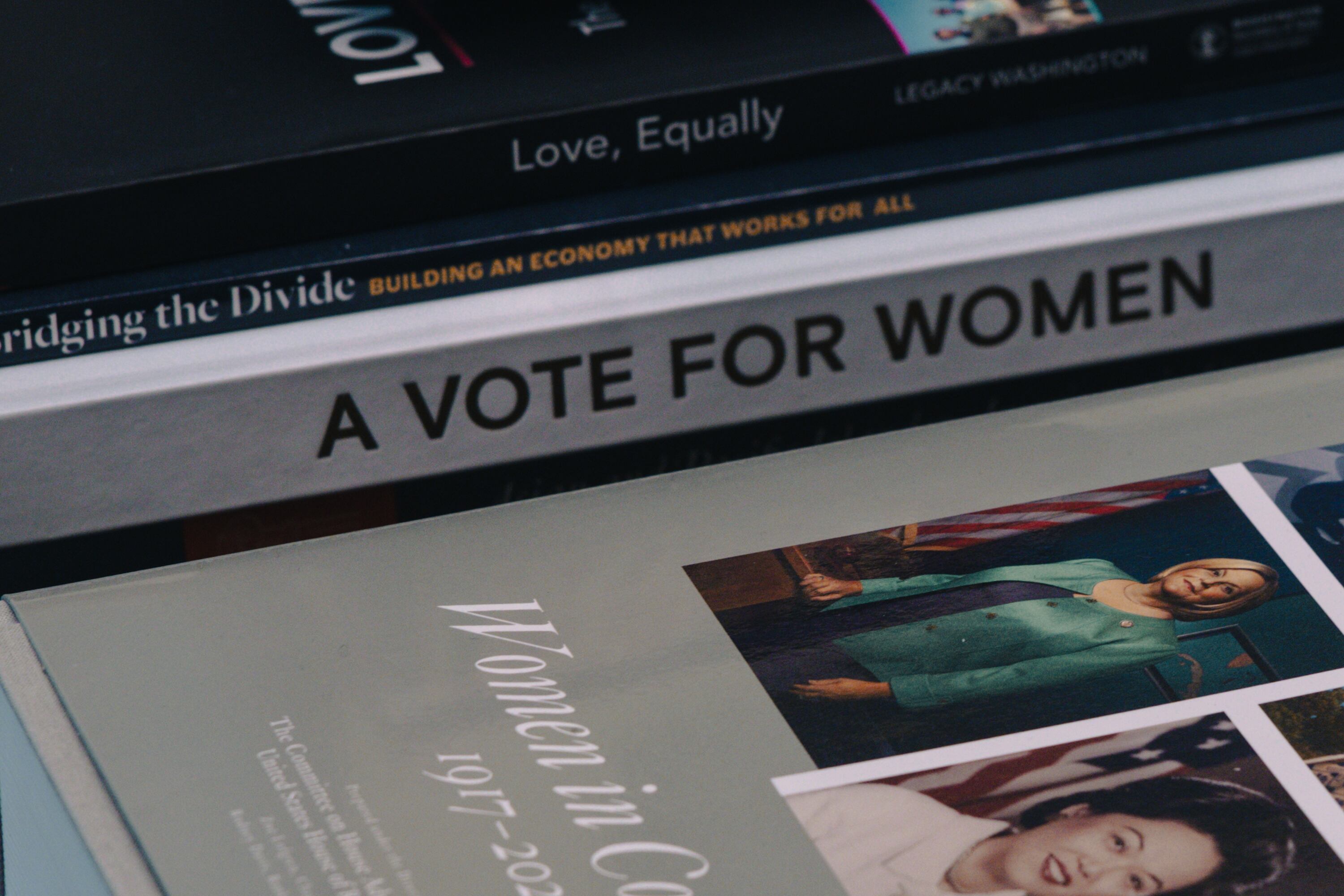 Books in the Capitol office of Democrat Pramila Jayapal.