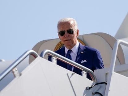 Joe Biden on Monday walking out of Air Force One.