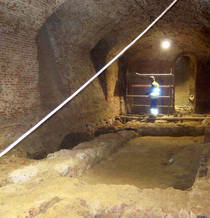 The archeological excavation of the basement of the building located at Number 1 Puerta del Sol