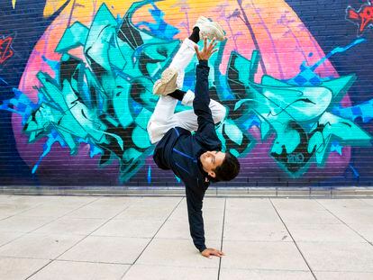 Breakdancer Victor Montalvo, 27, of Kissimmee, Fla., performs in New York City on June 22, 2021