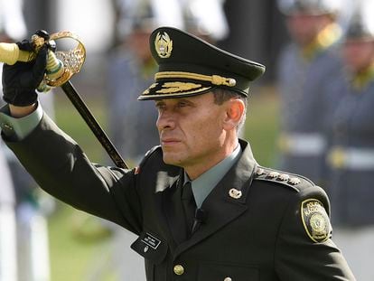 General Henry Sanabria, during his inauguration as general director of police, on August 19, 2022 in Bogotá.