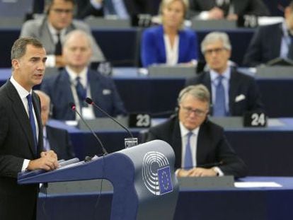 Felipe VI addresses the European Parliament on Wednesday.