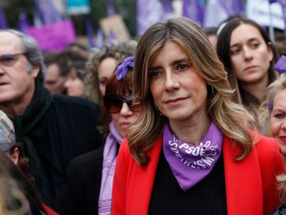 Begoña Gomez at last Sunday’s International Women's Day march in Madrid.