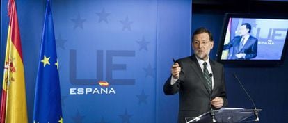 Spanish Prime Minister Mariano Rajoy at a news conference in Brussels on Friday.