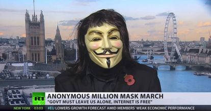 An interview with an Anonymous leader on RT.