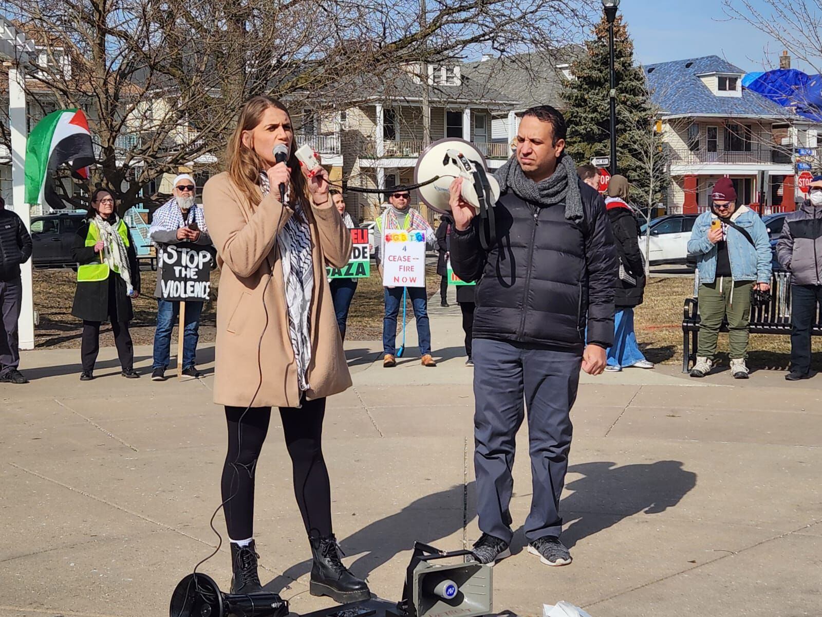 Listen to Michigan founder Leyla Elabed at the Hamtramck rally.