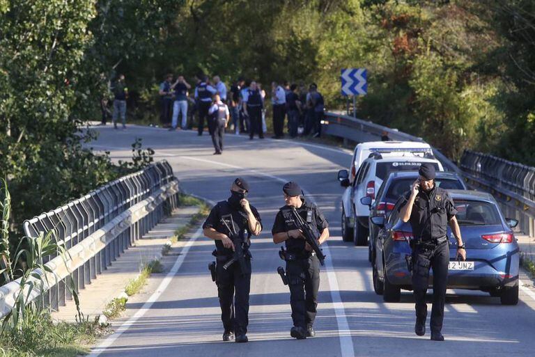 Police operative in the area where the terrorist Younes Abouyaaqoub was caught.