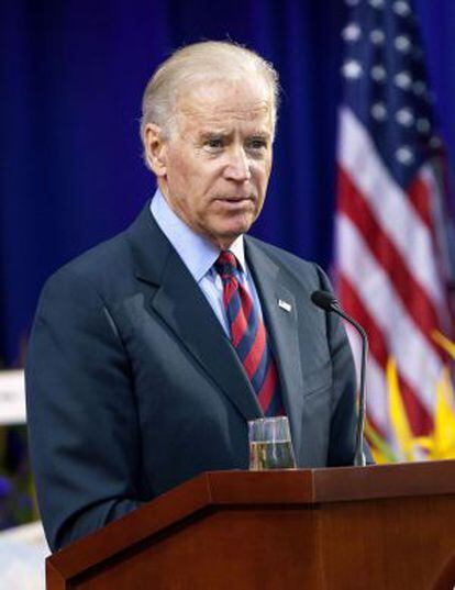 US Vice-President Joe Biden speaks during a conference at the Diplomatic Centre, Port of Spain, Trinidad.