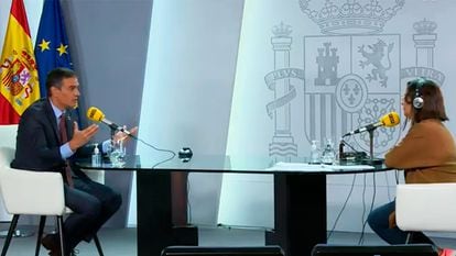 Pedro Sánchez during his interview on Tuesday with the Cadena SER radio network.