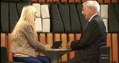 A moment from the interview with Nobel winner Mario Vargas Llosa.