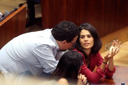 Unidas Podemos spokeswoman Isabel Serra at the Madrid assembly.