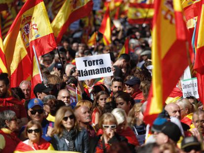 In pictures: The march calling for unity in Catalonia
