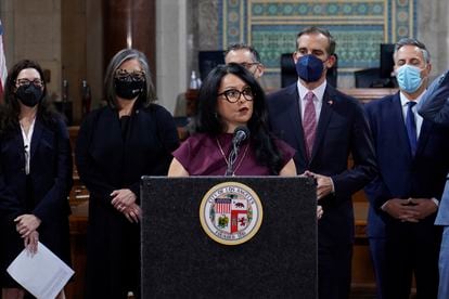Nury Martinez, president of the Los Angeles City Council, at an event in April.